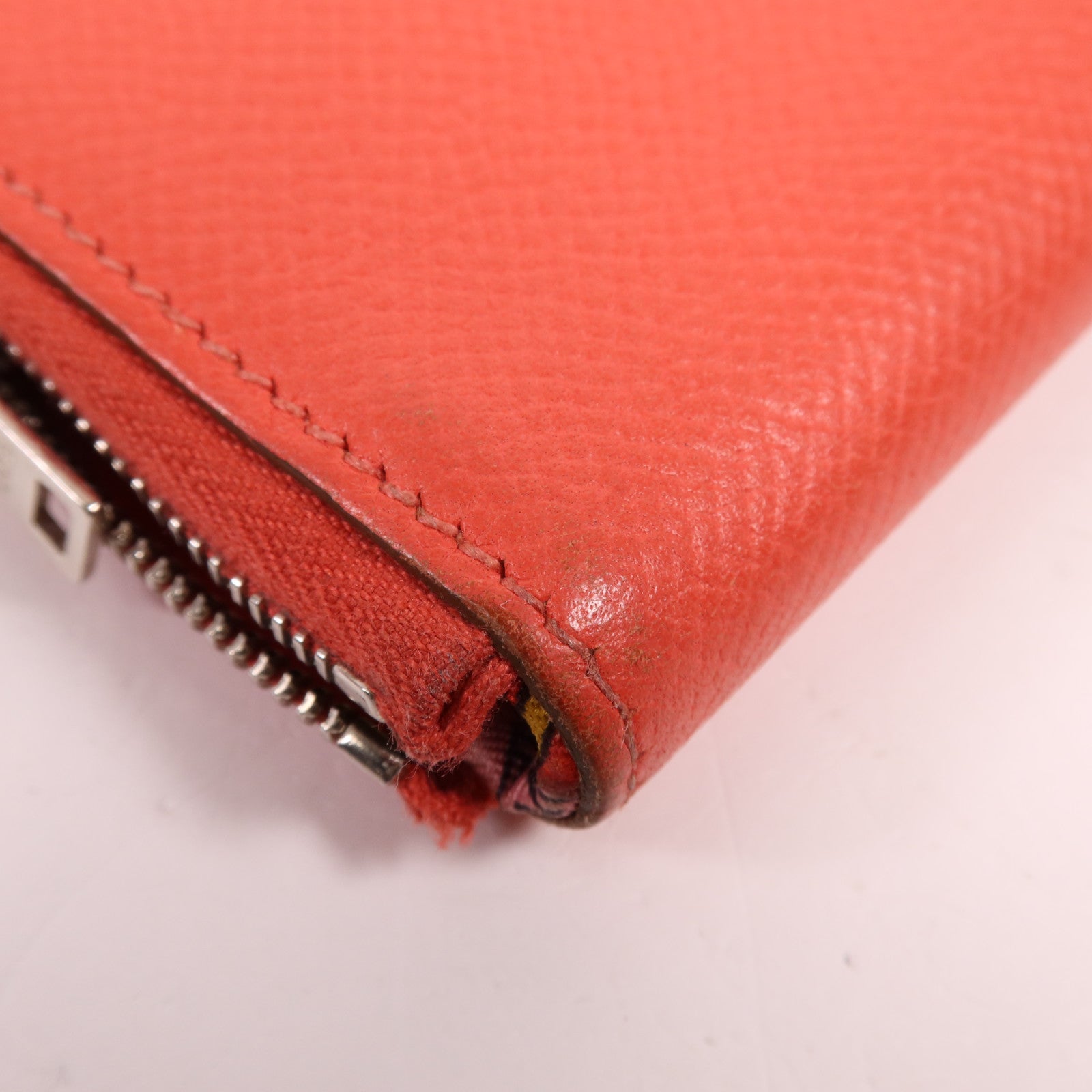 HERMES Clemence皮革Long Wallet銀扣長錢包Rose Jaipur