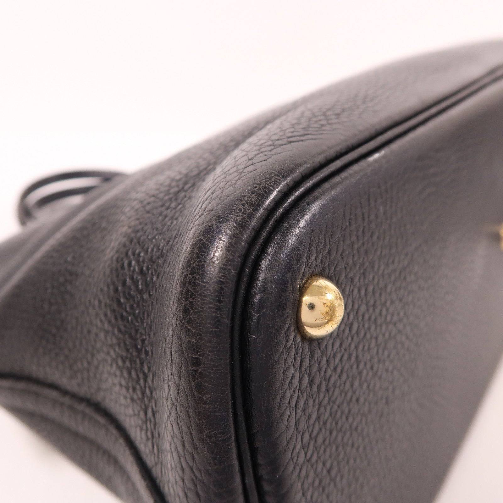 HERMES 【激減優惠】Clemence皮革Bolide 35金扣手挽肩背兩用袋Noir