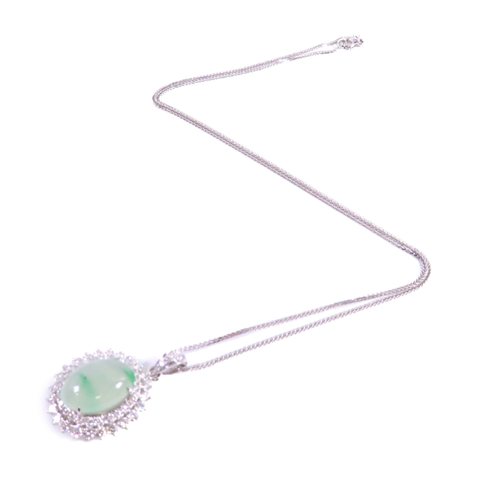 JEWELRY 18K白金/翡翠/鑽石Jade Diamond Necklace項鏈