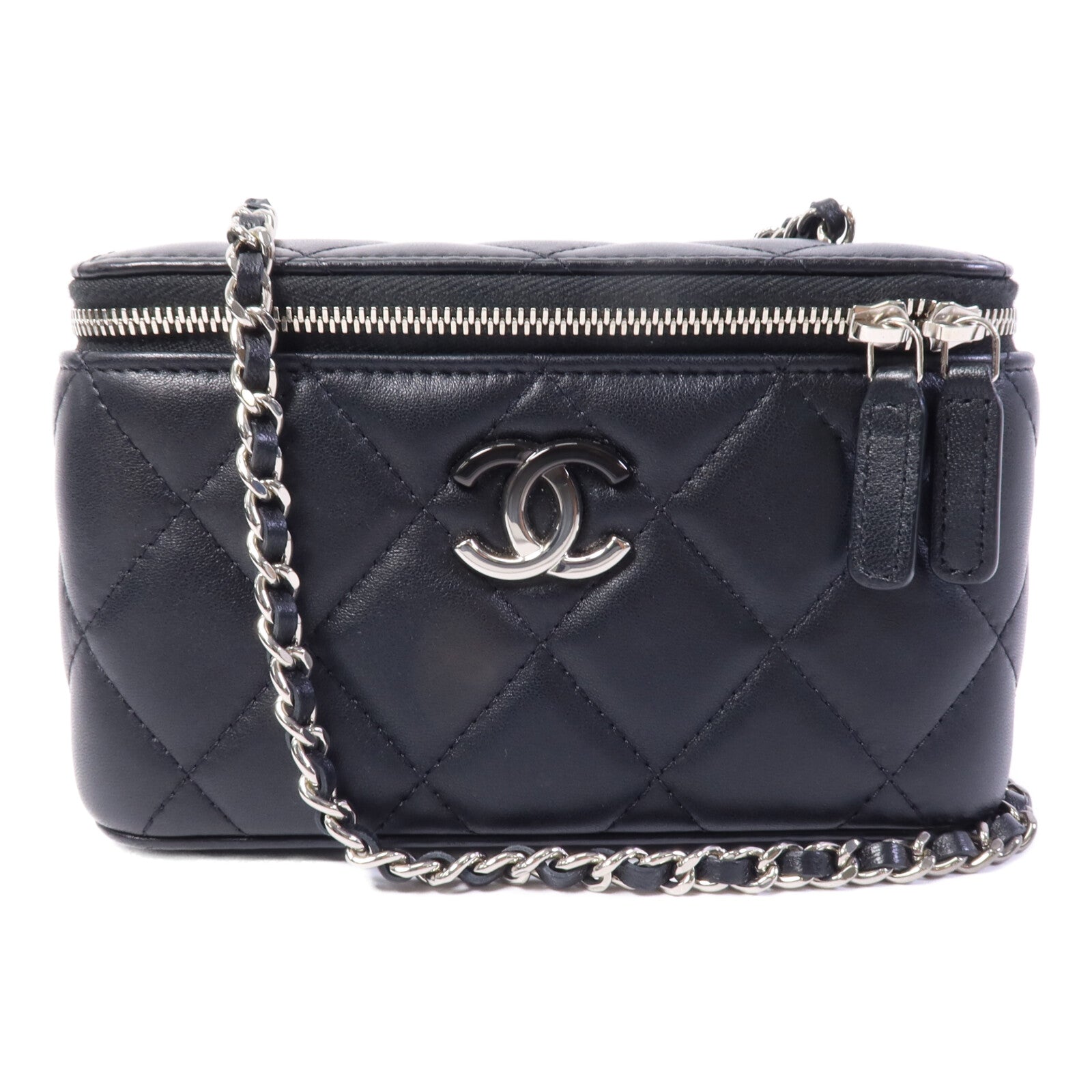 CHANEL 羊皮皮革Vanity Case鏈帶肩背袋
