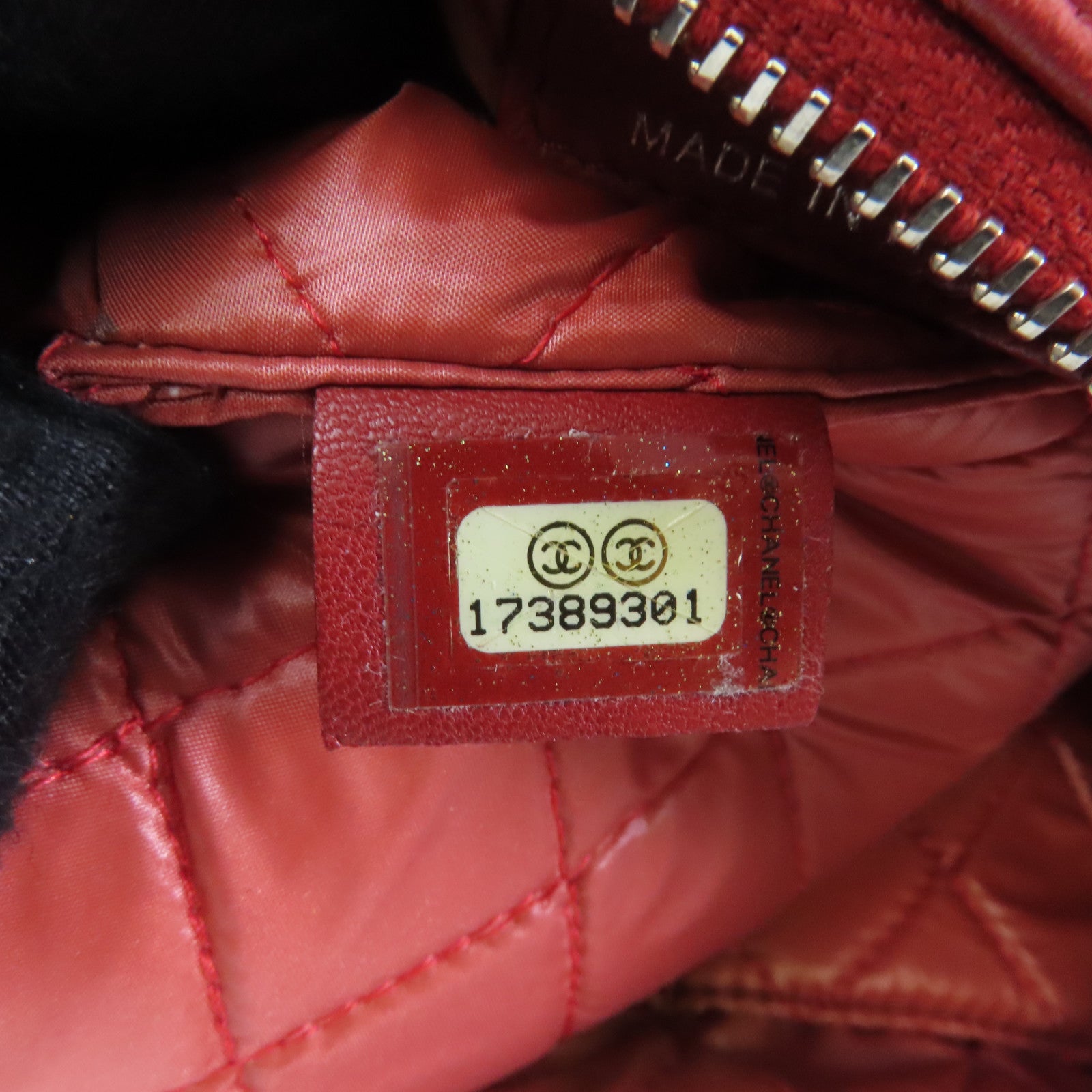 CHANEL 【激減優惠】菱格羊皮皮革Handbag銀扣手挽袋紅色