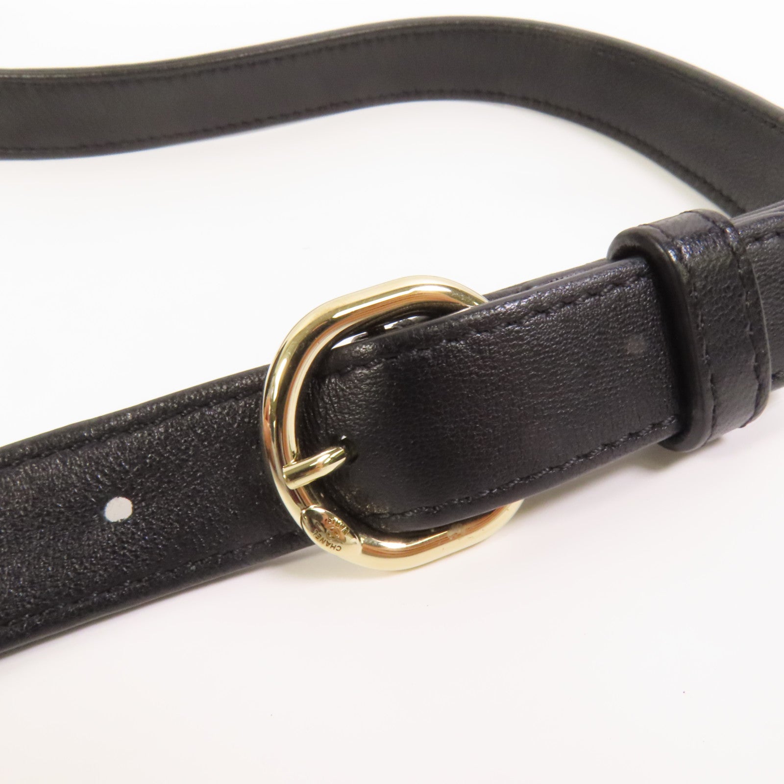 CHANEL 牛皮皮革CC Mania Waist Bag金扣鏈帶腰包