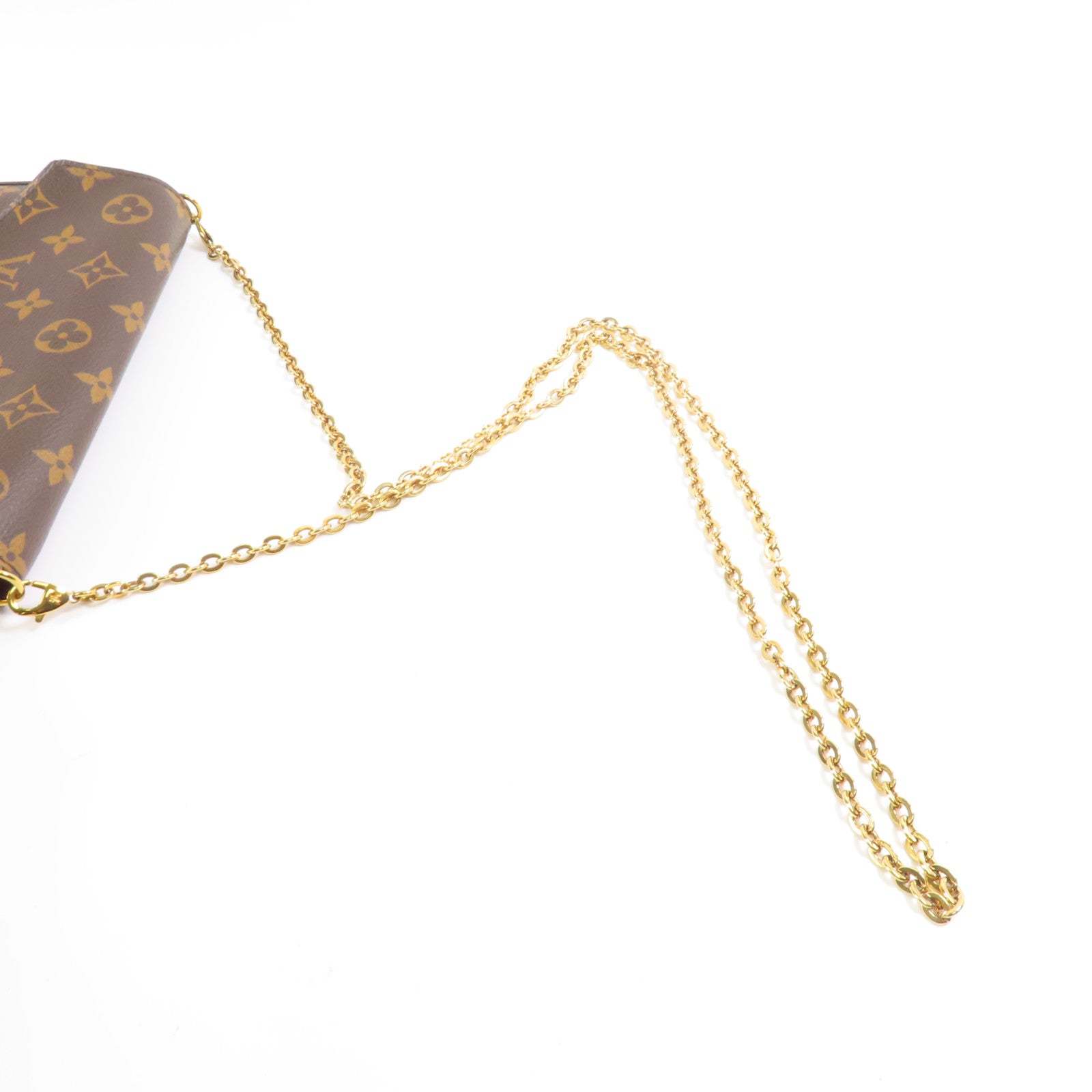 LOUIS VUITTON LV GHW Pochette Felicie Chain Shoulder Bag M61276 Monogram Brown