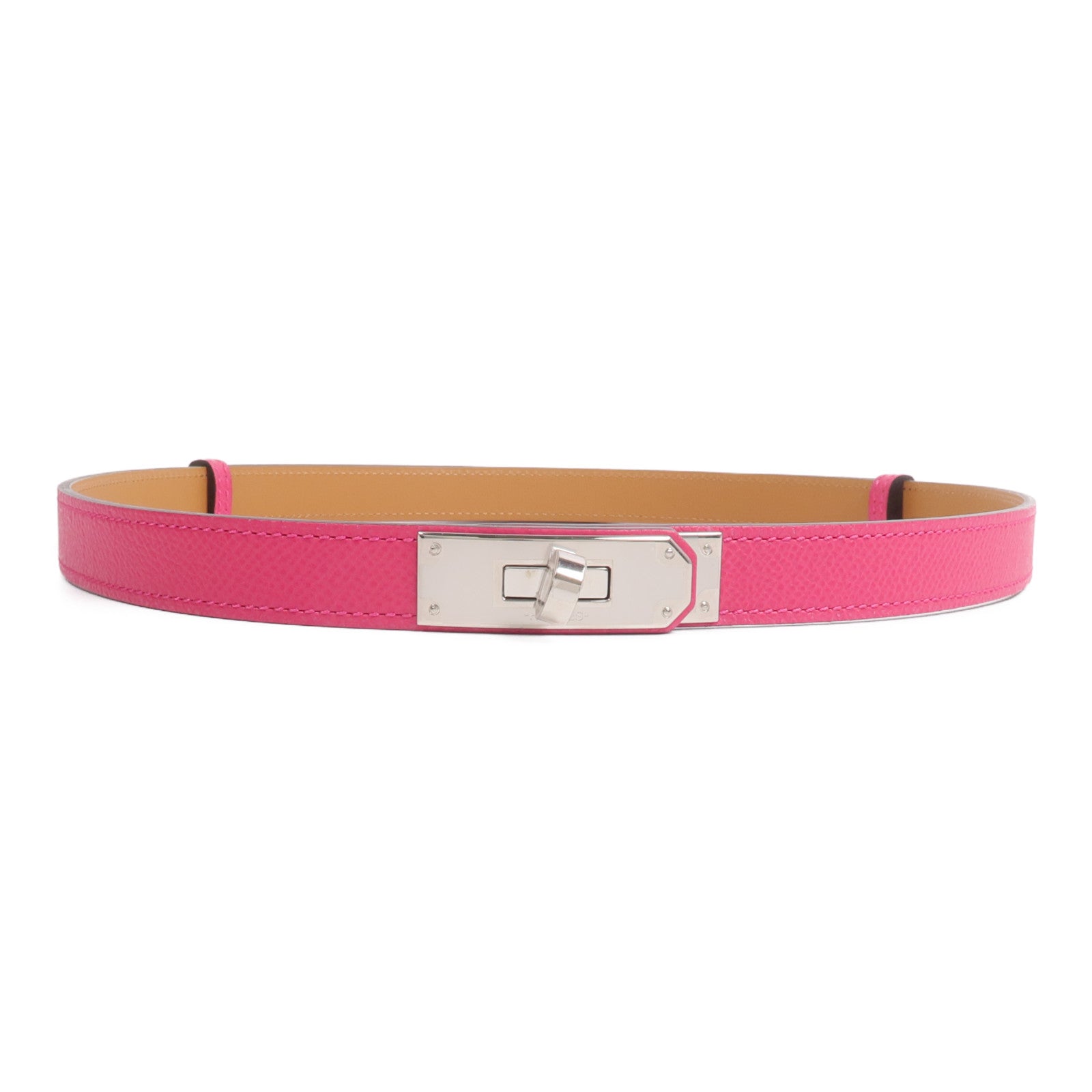 HERMES 【激減優惠】Epsom皮革Kelly 18 Belt皮帶Rose Mexico
