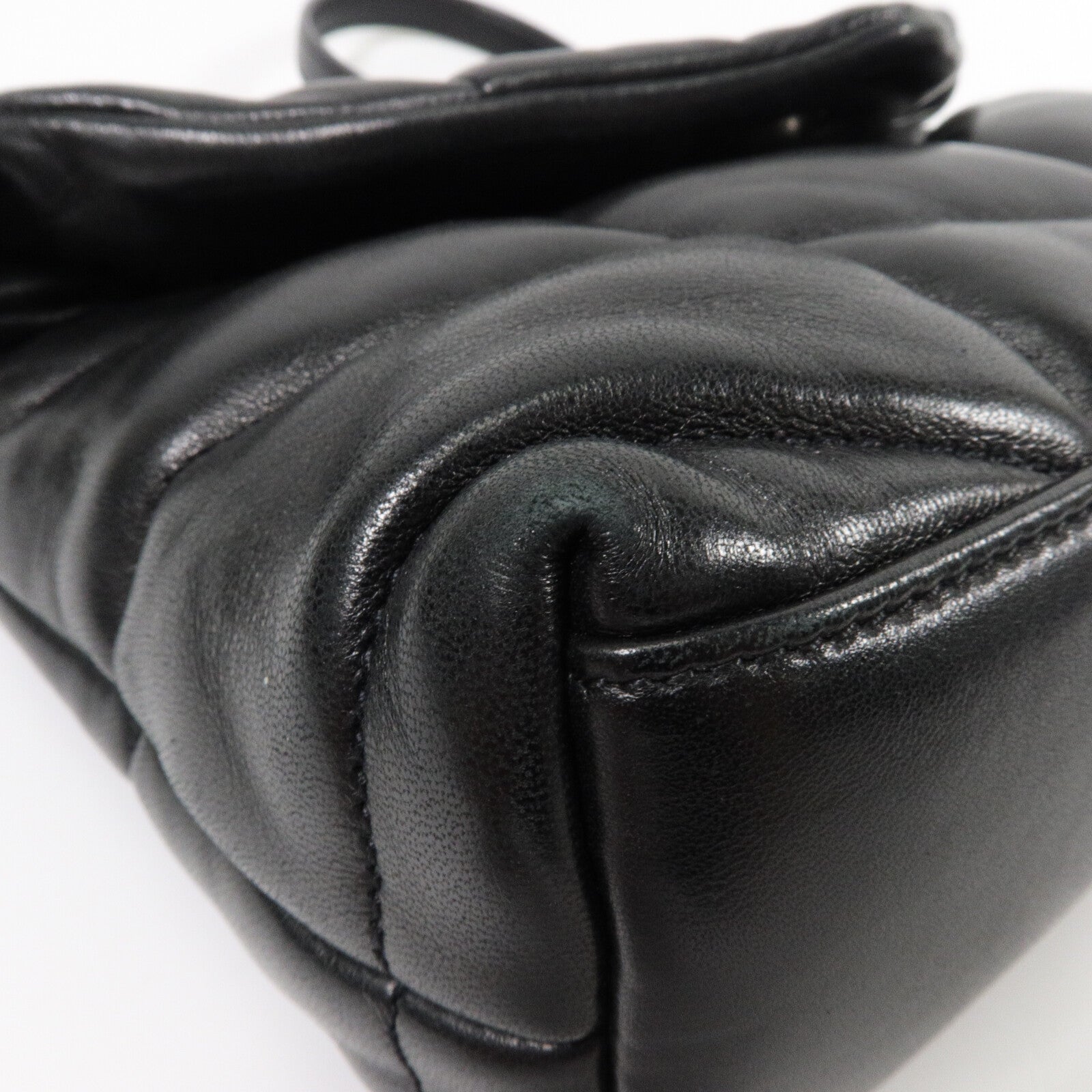 SAINT LAURENT 羊皮皮革Puffer Toy鏈帶肩背袋