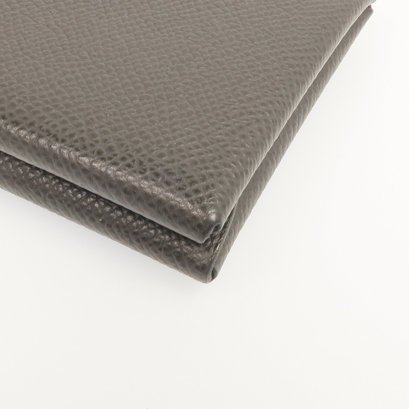 HERMES Epsom皮革Calvi Duo銀扣卡片套Graphite