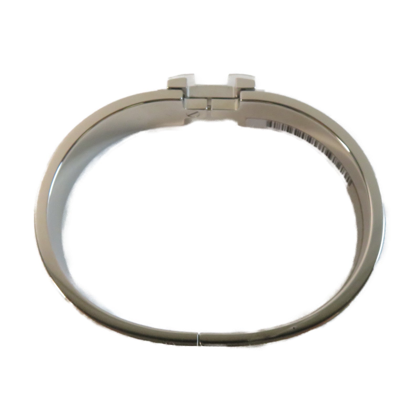 HERMES 【激減優惠】金屬Clic H Bracelet手鐲銀色/黑色