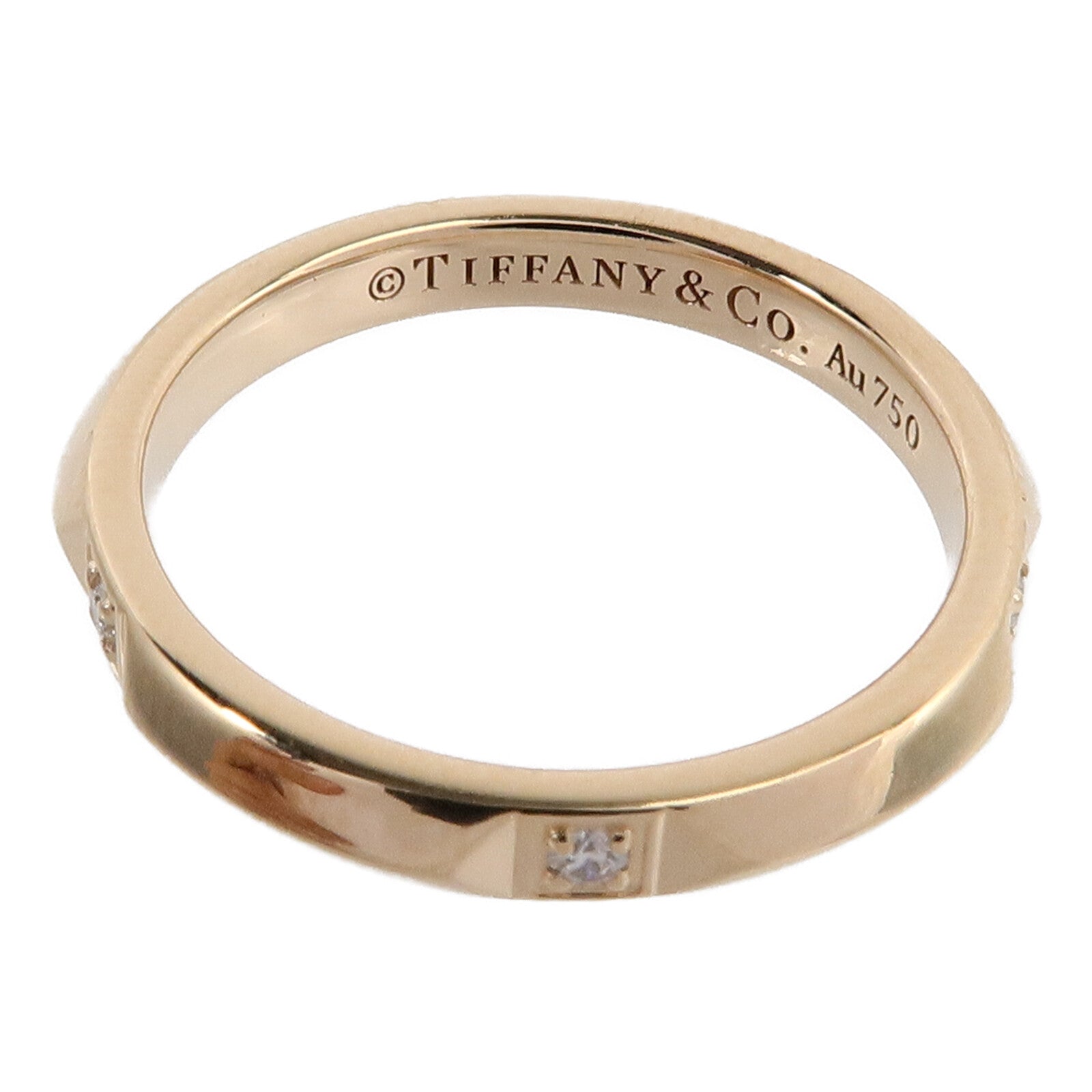 TIFFANY＆CO 18K玫瑰金True Band Diamond Ring鑽石戒指