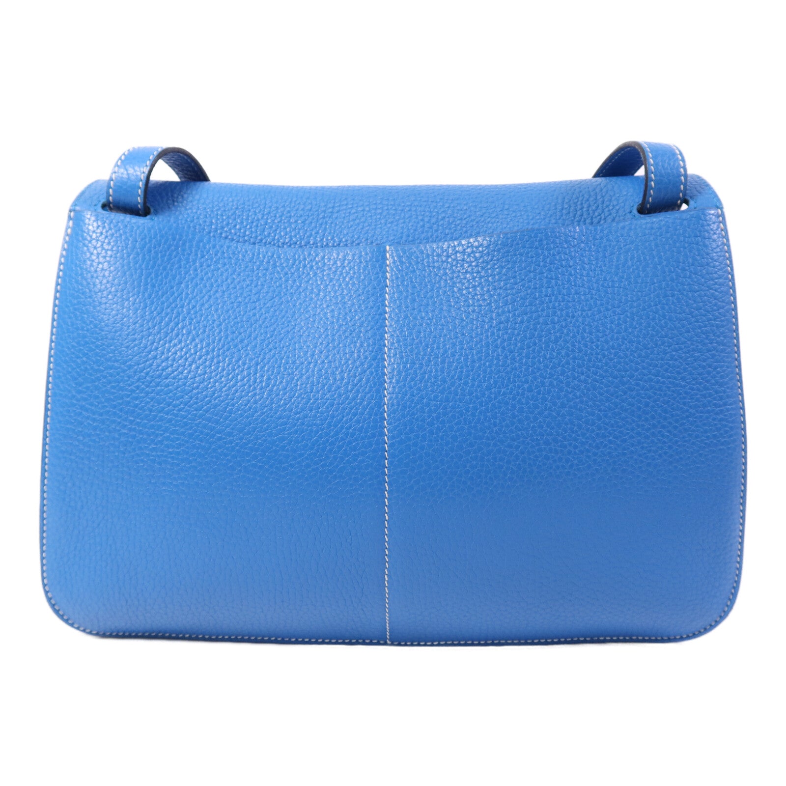 HERMES Clemence皮革Halzan 31銀扣手挽肩背兩用袋Bleu Zanzibar