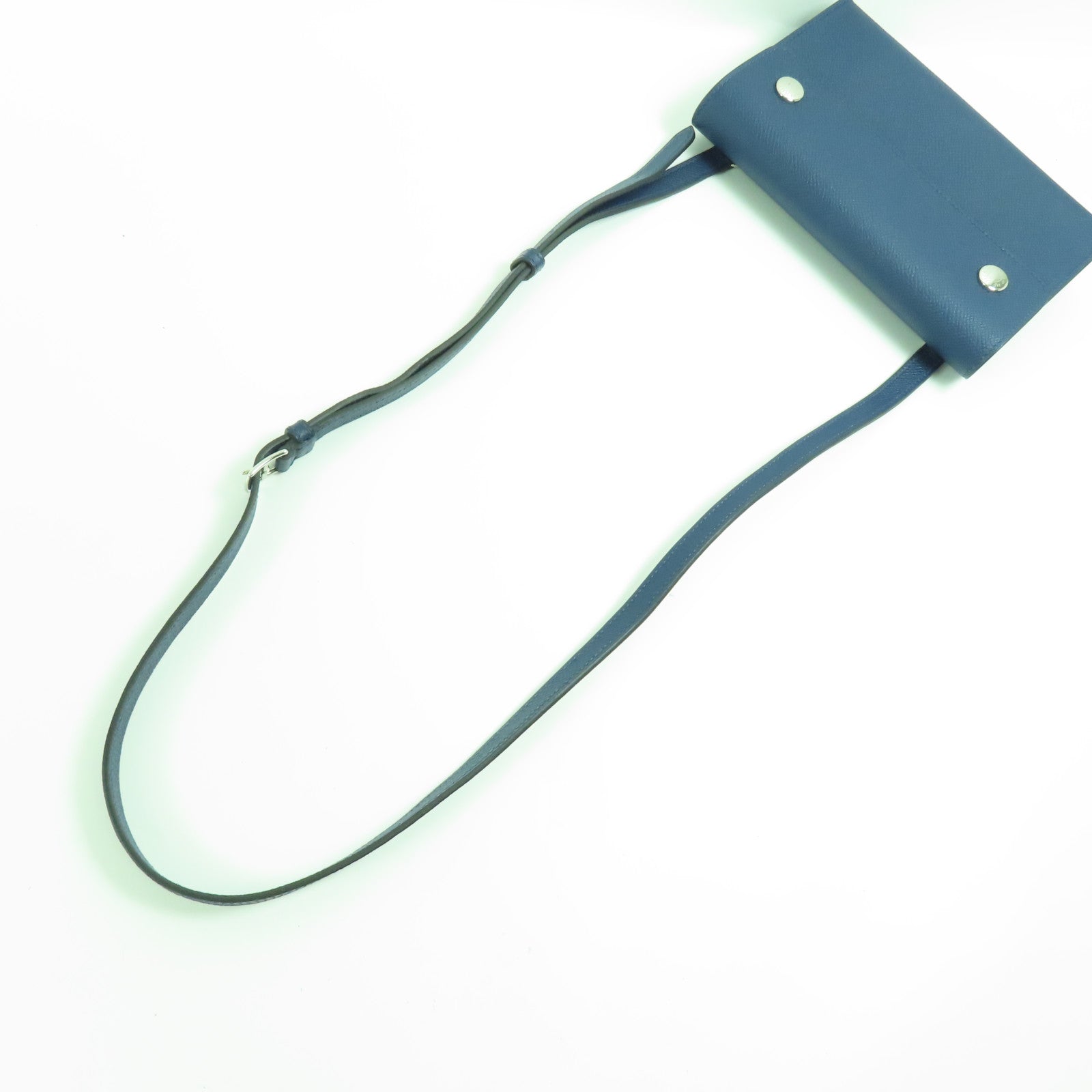 HERMES Epsom皮革Hermesnap Wallet銀扣肩背袋