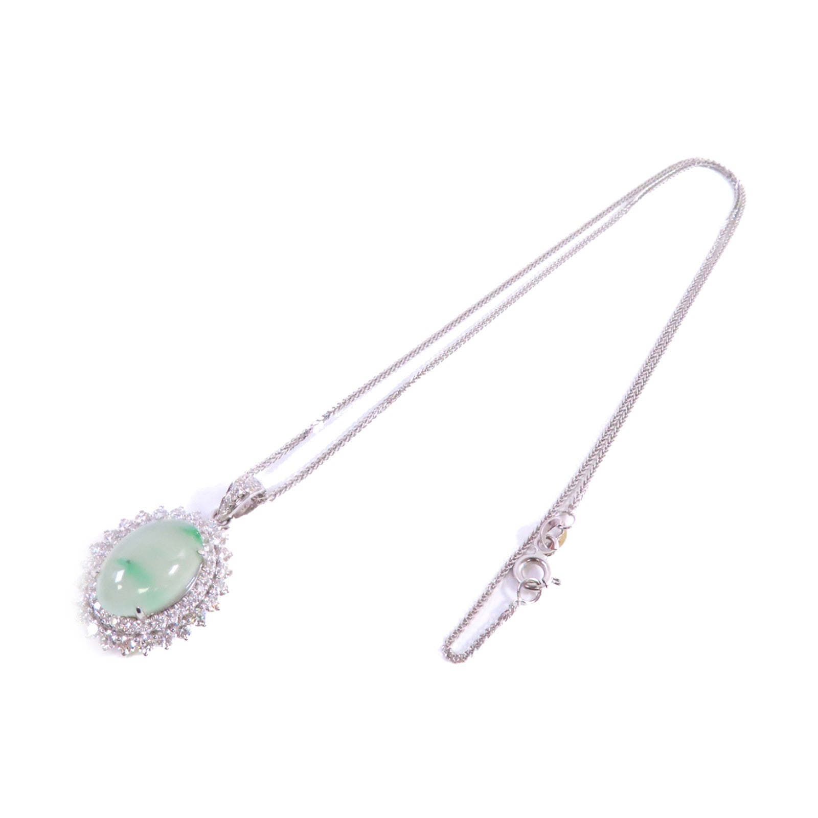 JEWELRY 18K白金/翡翠/鑽石Jade Diamond Necklace項鏈