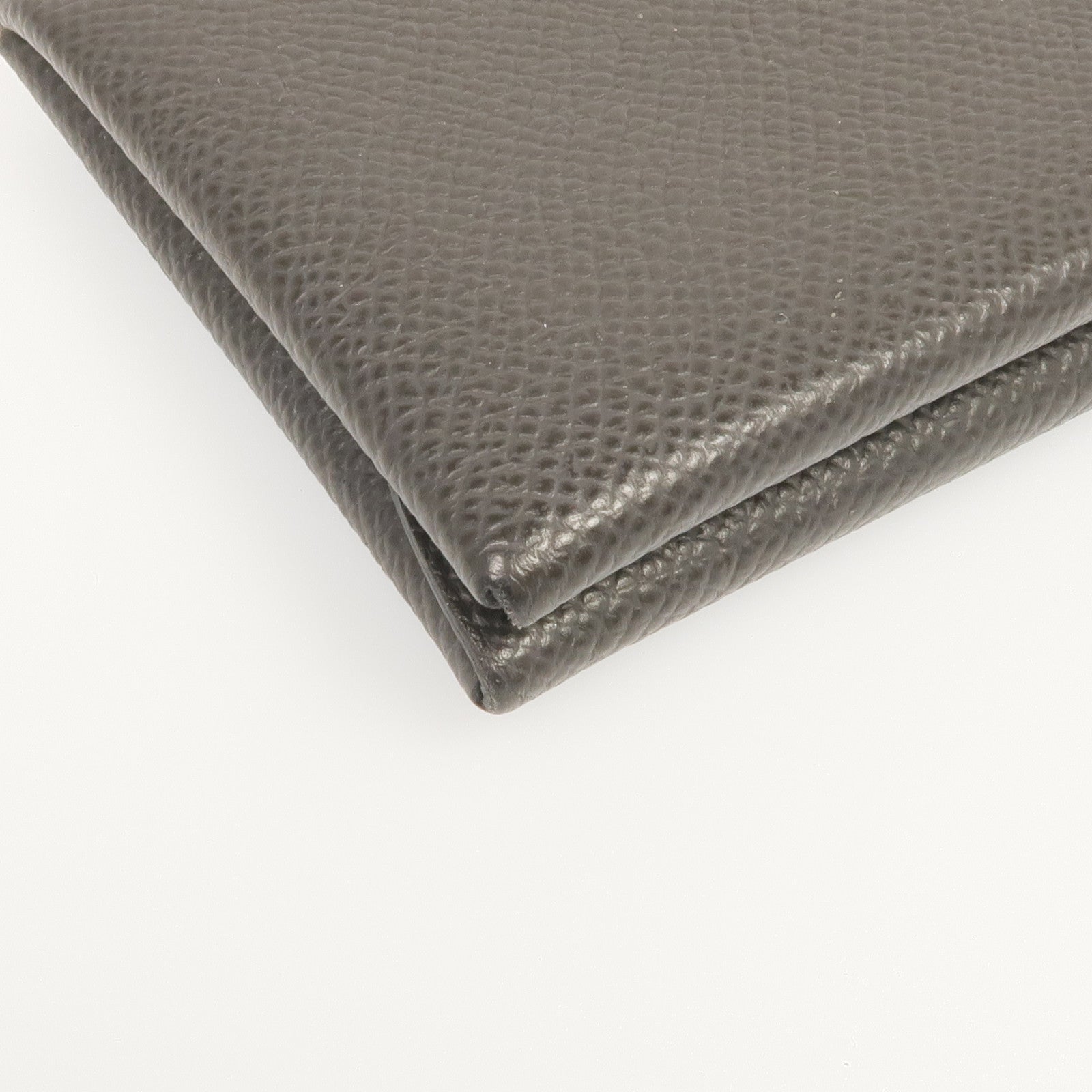 HERMES Epsom皮革Calvi Duo銀扣卡片套Graphite