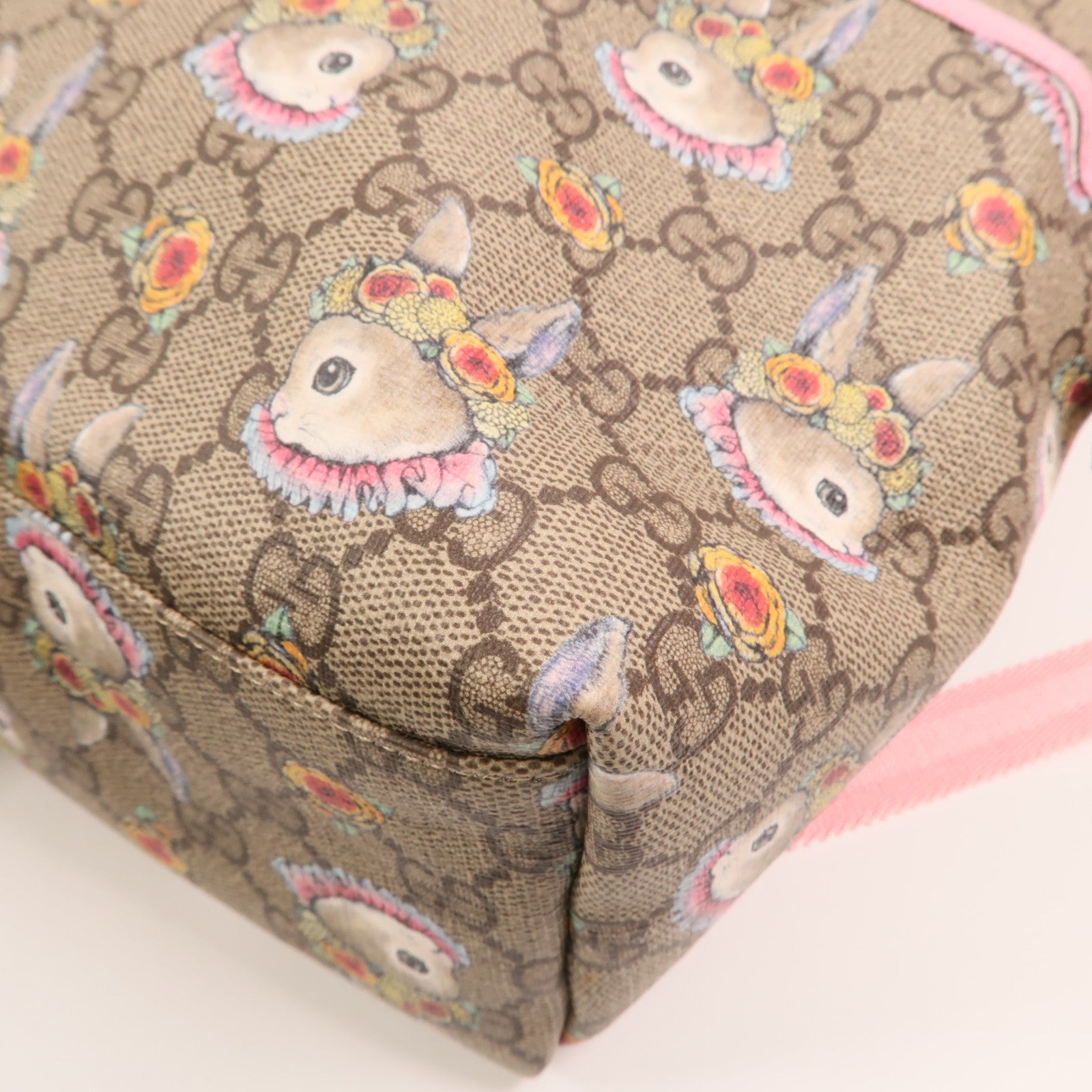 GUCCI 塗層帆布Backpack銀扣背包