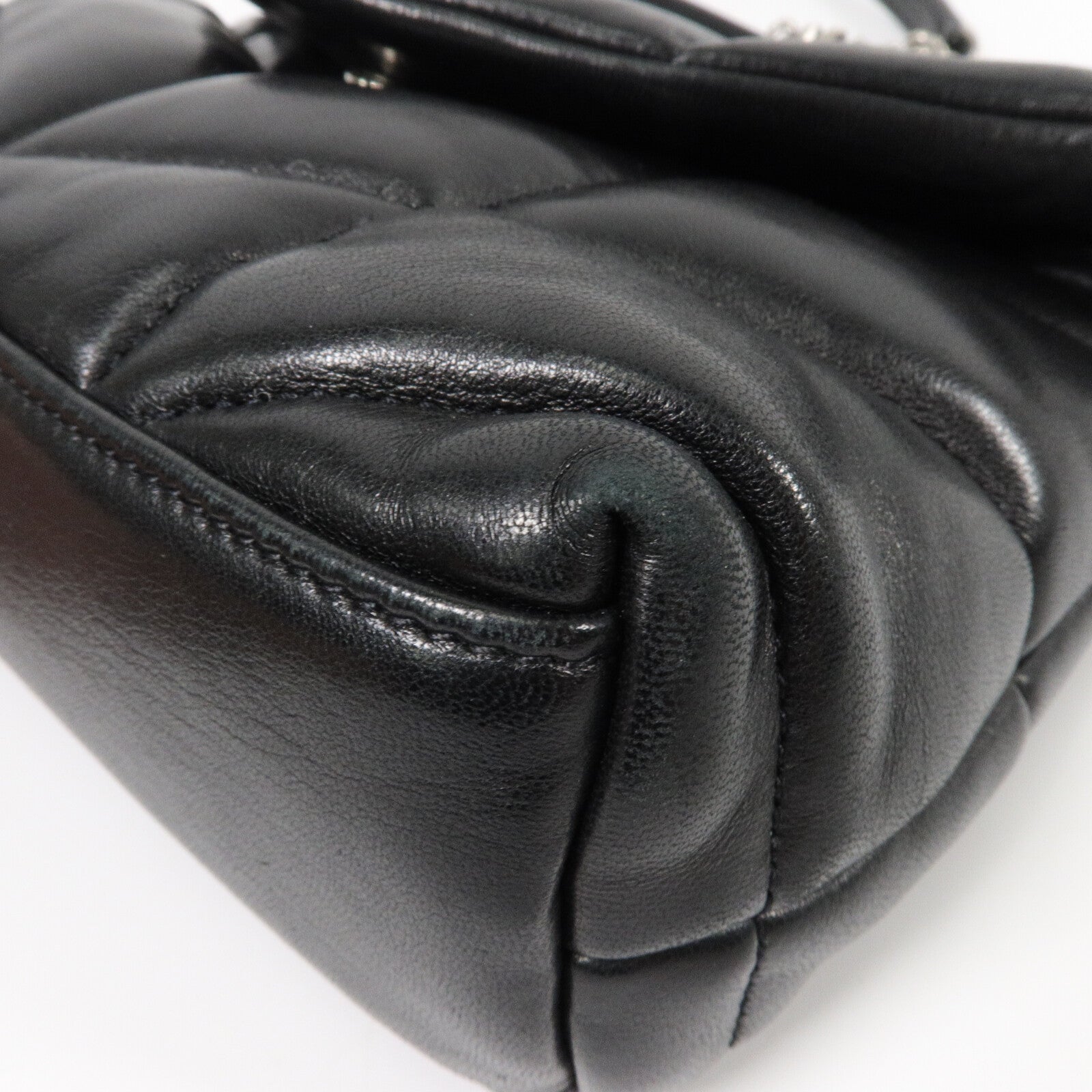 SAINT LAURENT 羊皮皮革Puffer Toy鏈帶肩背袋