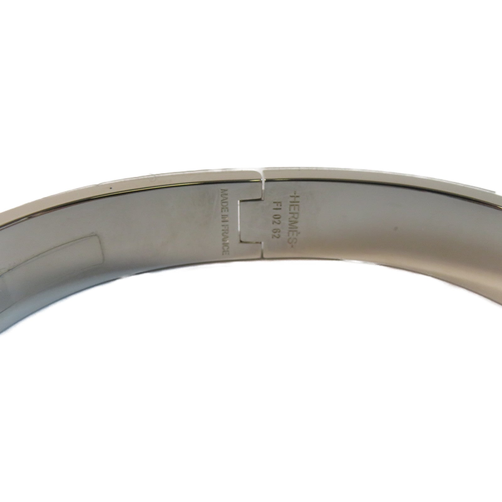 HERMES 【激減優惠】金屬Clic H Bracelet手鐲銀色/黑色