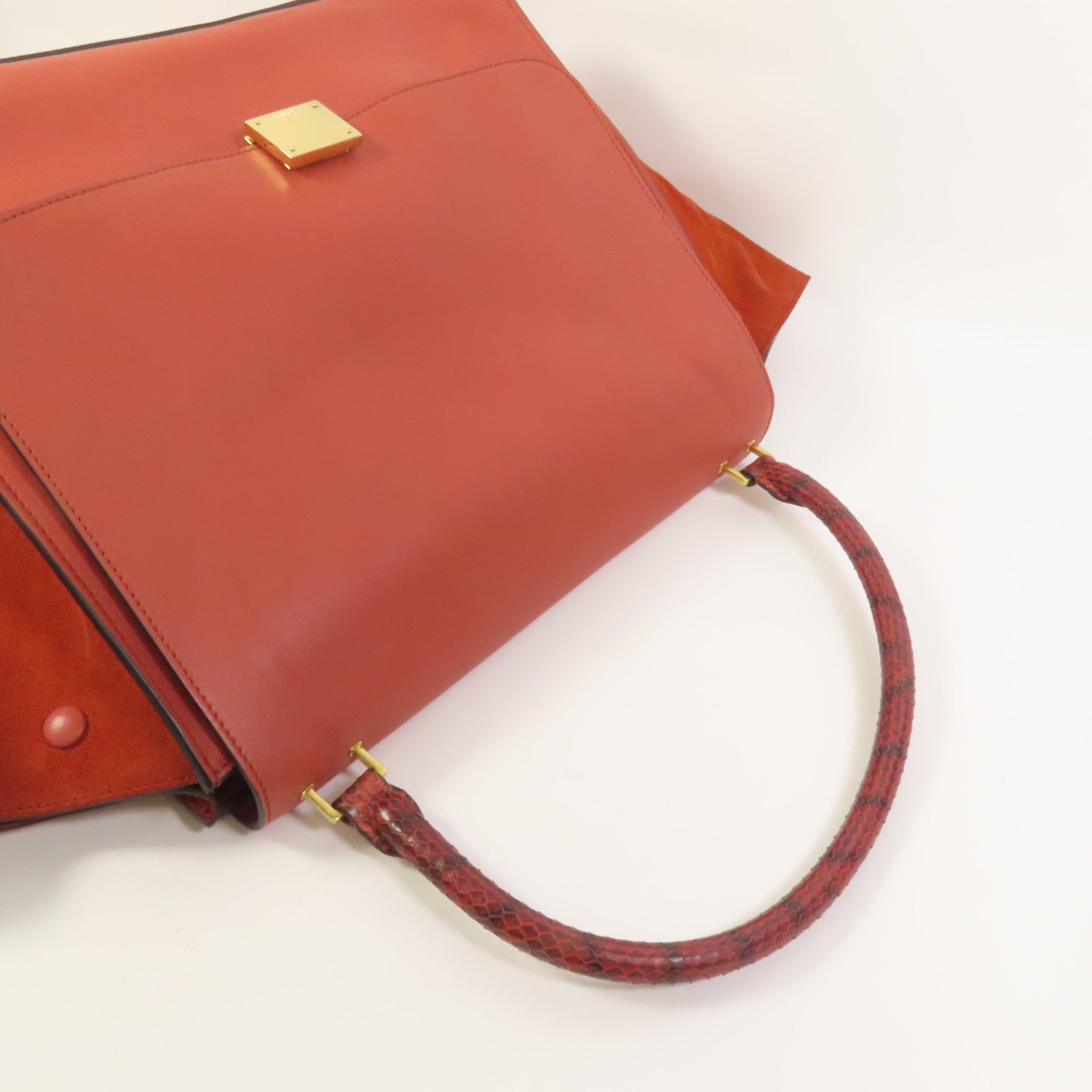 CELINE 【激減優惠】牛皮皮革/麂皮皮革Trapeze金扣手挽袋