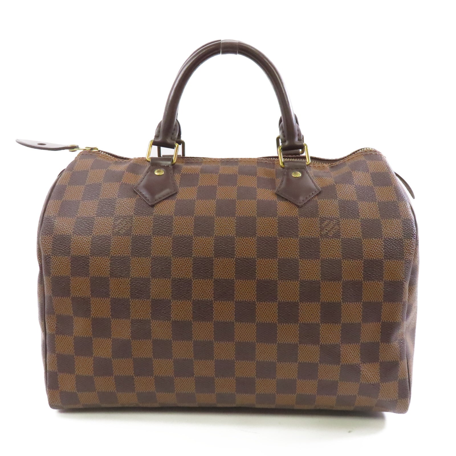 LOUIS VUITTON Damier Speedy30金扣手挽袋啡色