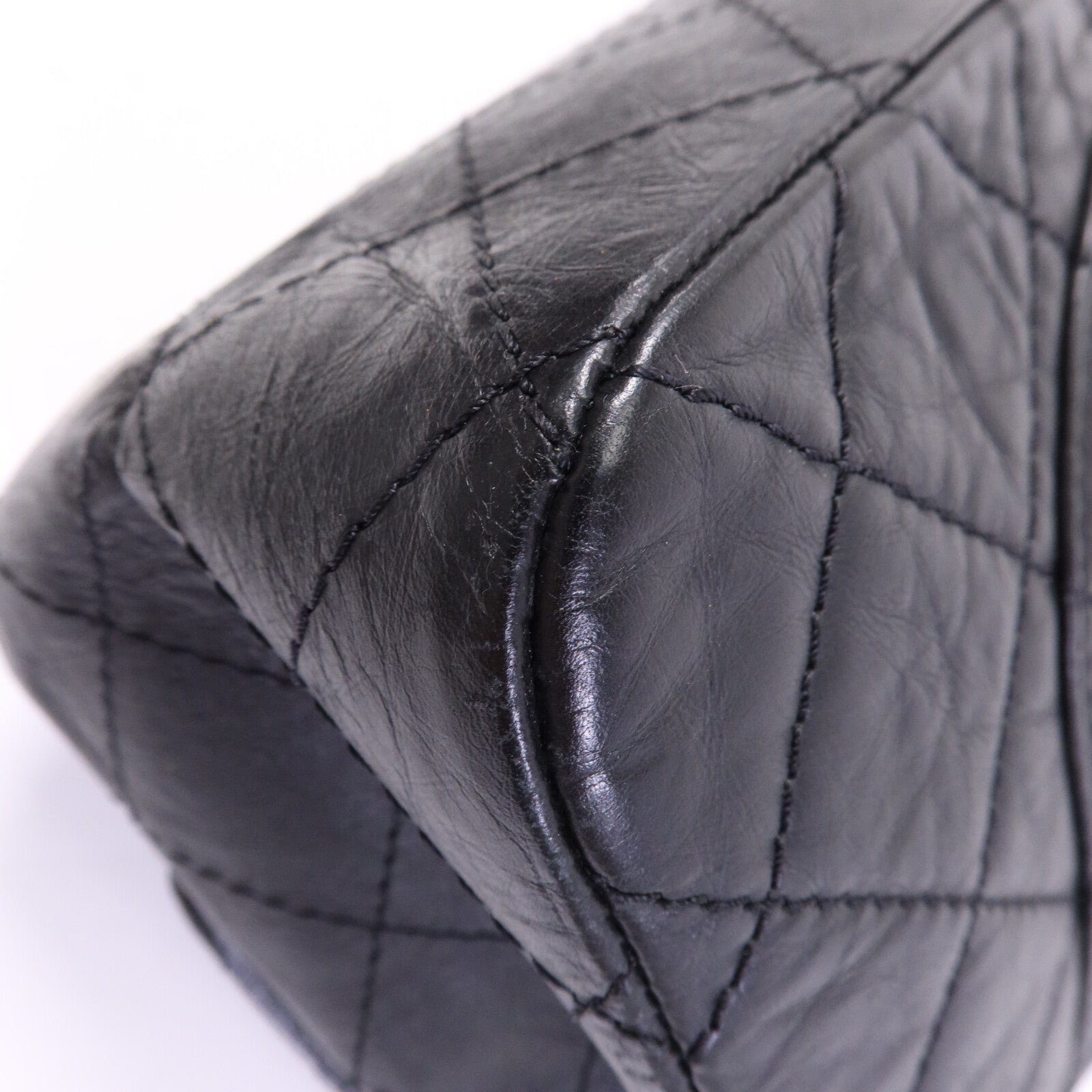 CHANEL 牛皮皮革2.55 Large銀扣鏈帶肩背袋