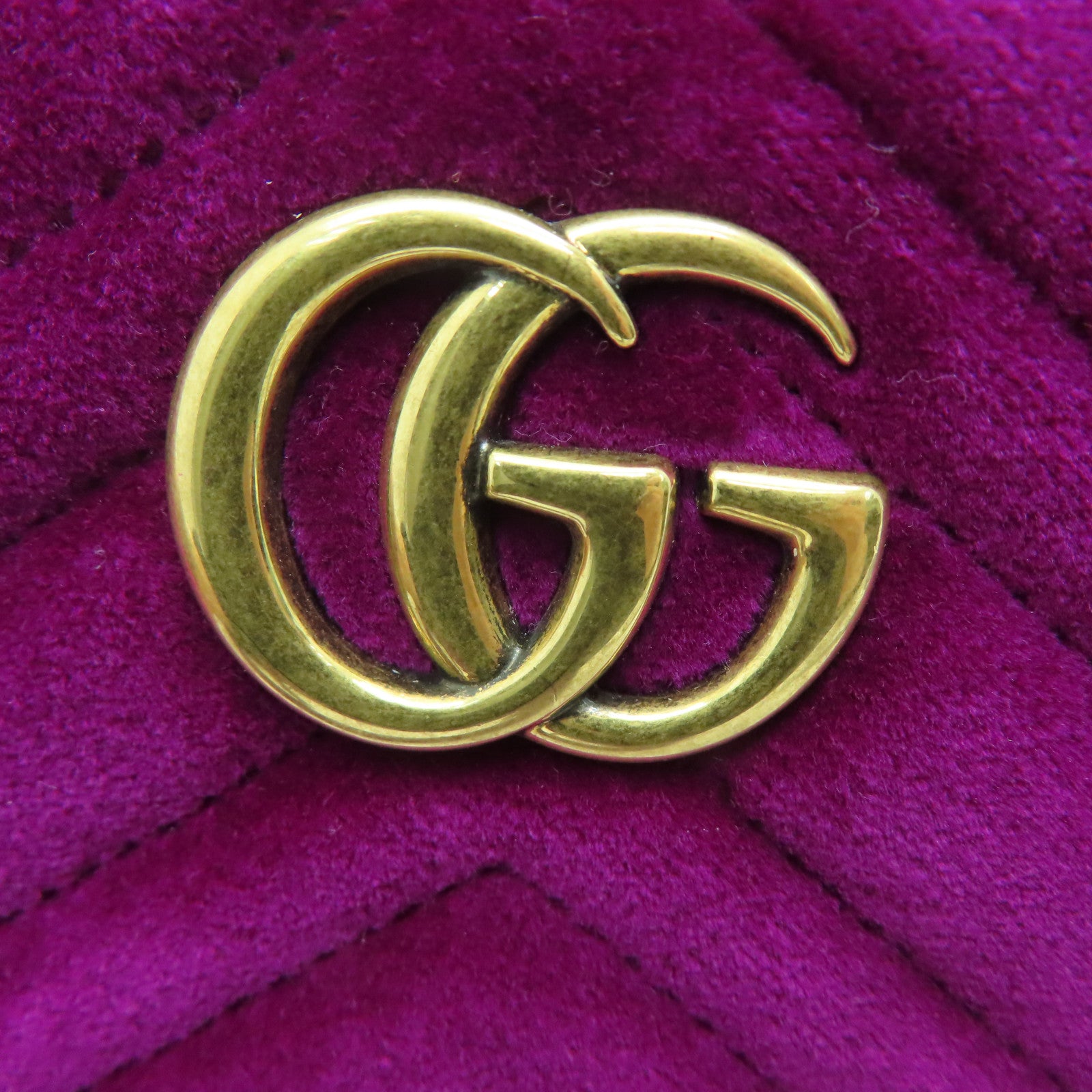 GUCCI 斜紋Velvet Waist Bag金扣腰包紫色