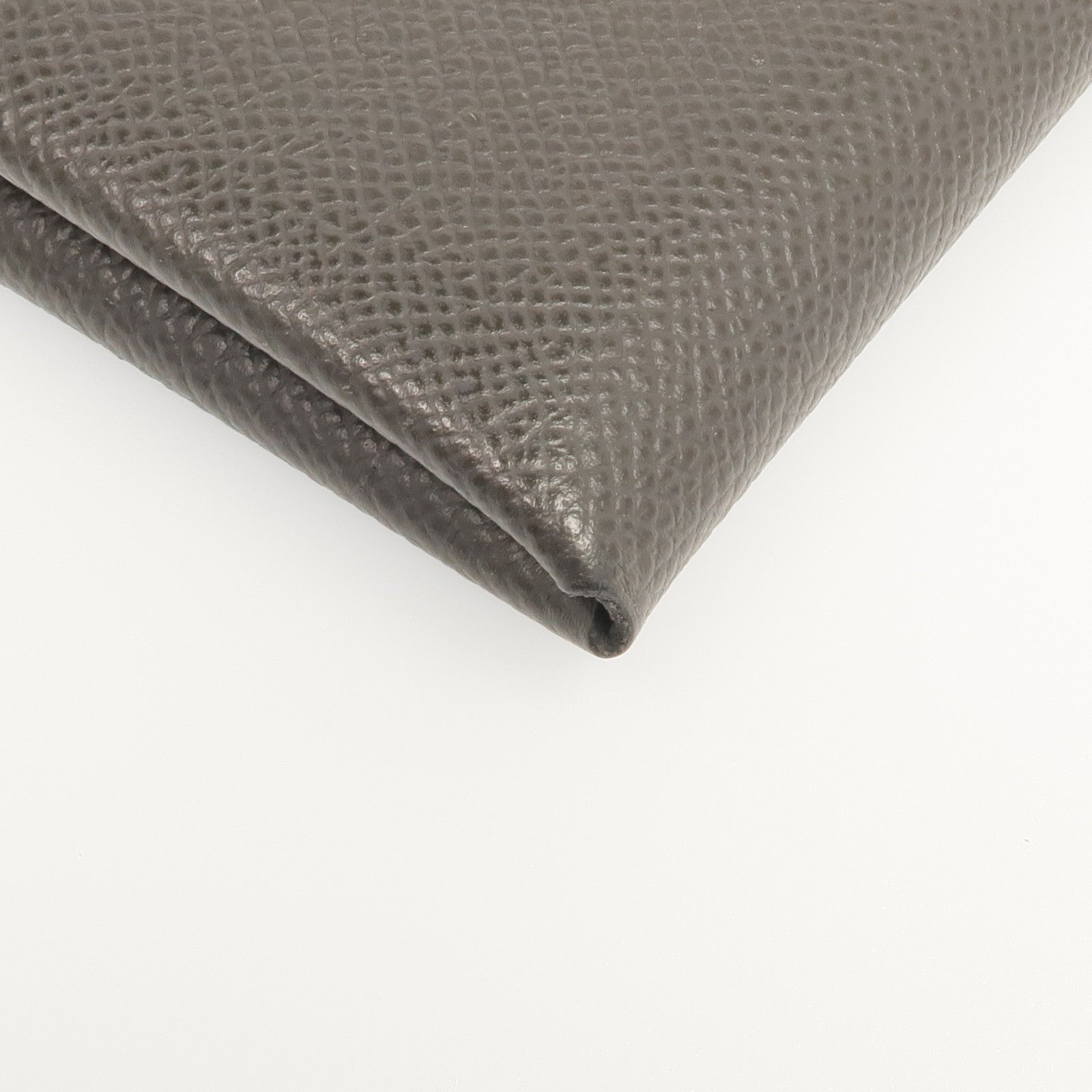HERMES Epsom皮革Calvi Duo銀扣卡片套Graphite