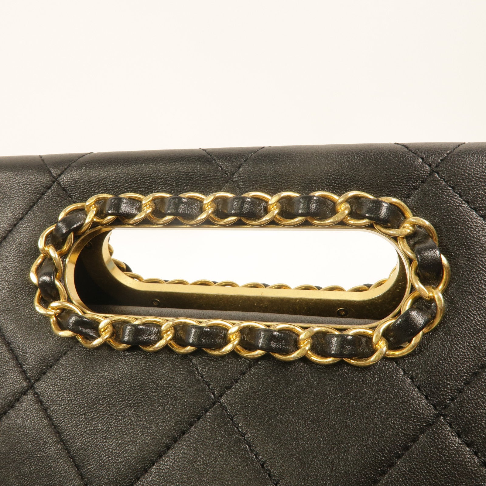 CHANEL 牛皮皮革A Real Catch Flap Bag鏈帶手挽肩背兩用袋