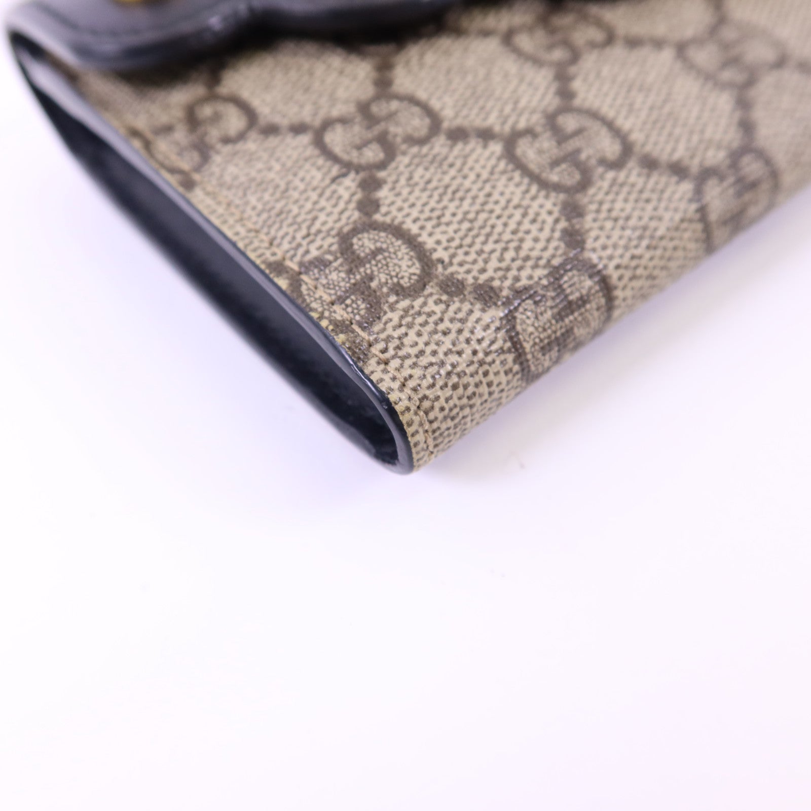 GUCCI 【激減優惠】牛皮皮革/塗層帆布Long Wallet金扣長錢包