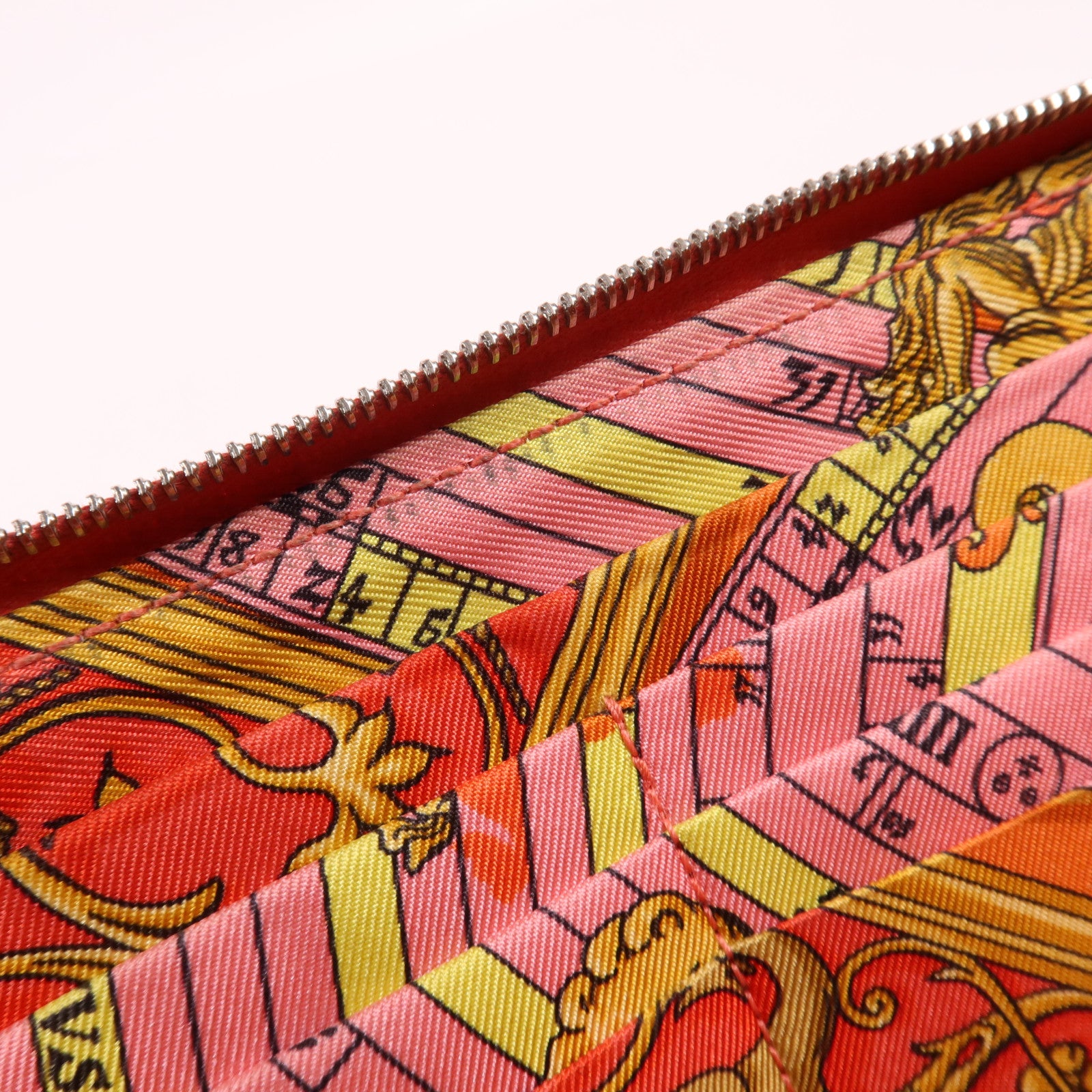 HERMES Clemence皮革Long Wallet銀扣長錢包Rose Jaipur