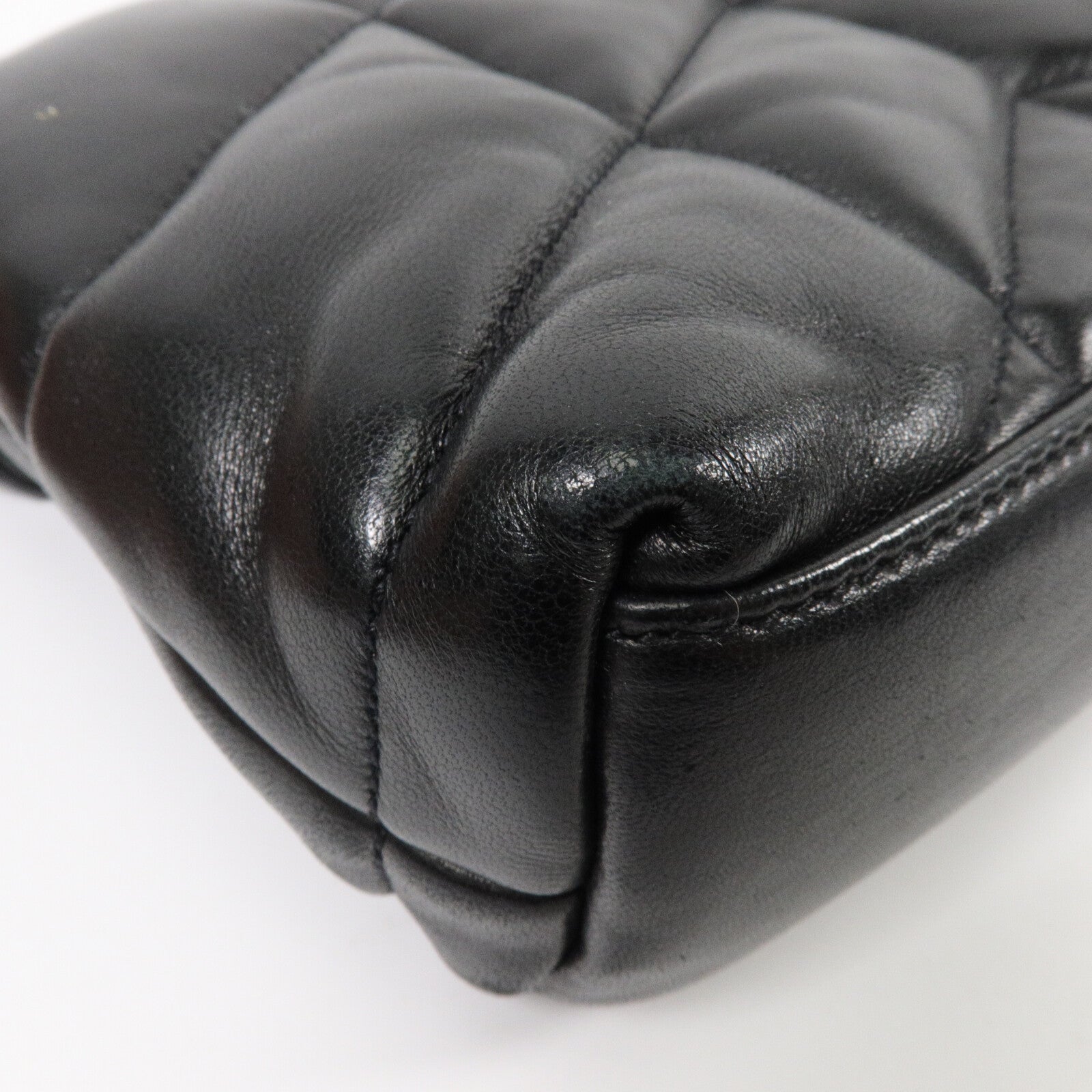 SAINT LAURENT 羊皮皮革Puffer Toy鏈帶肩背袋