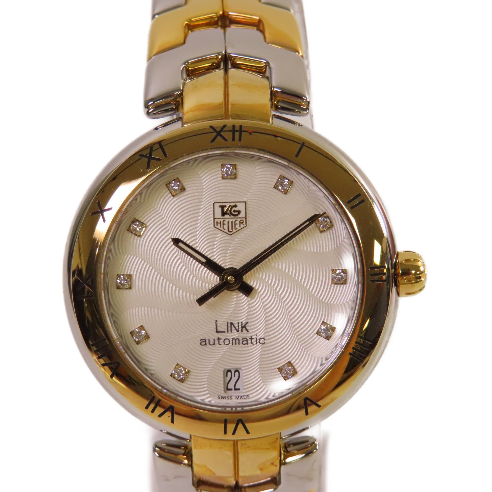 TAG HEUER Link Watch不鏽鋼自動機芯手錶白色/金色/銀色