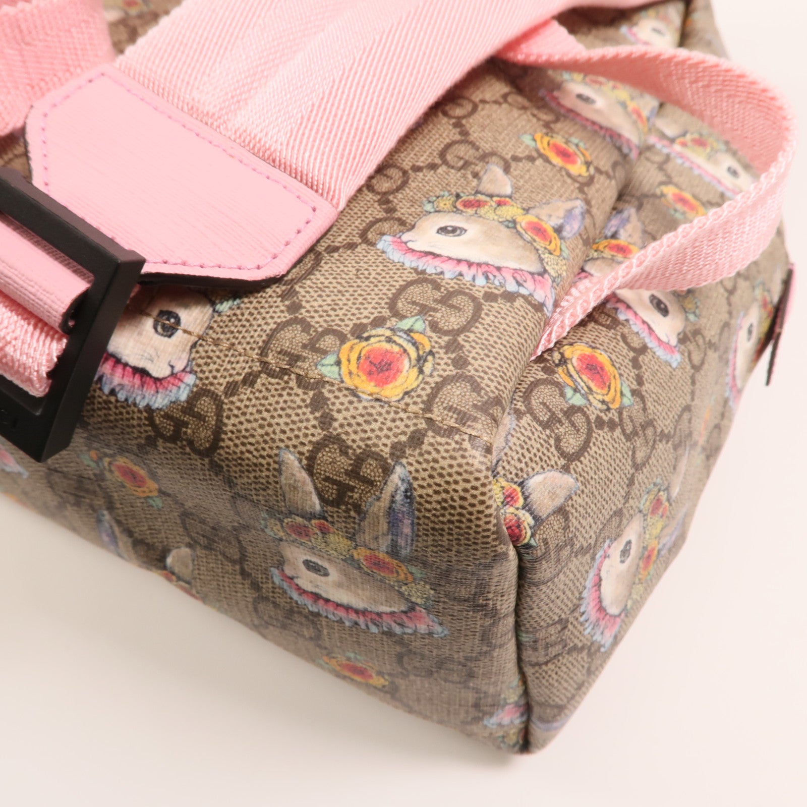 GUCCI 塗層帆布Backpack銀扣背包