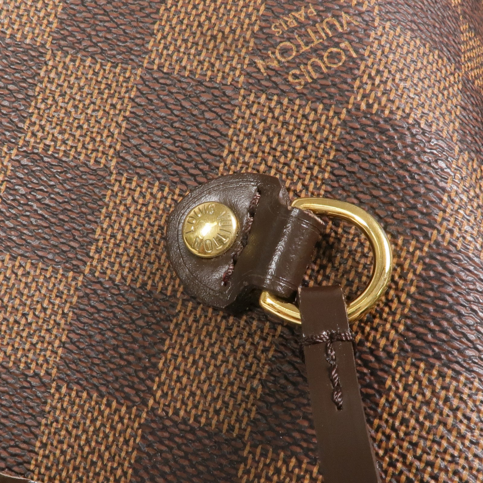 LOUIS VUITTON Damier Neverfull MM金扣手挽袋/肩背袋