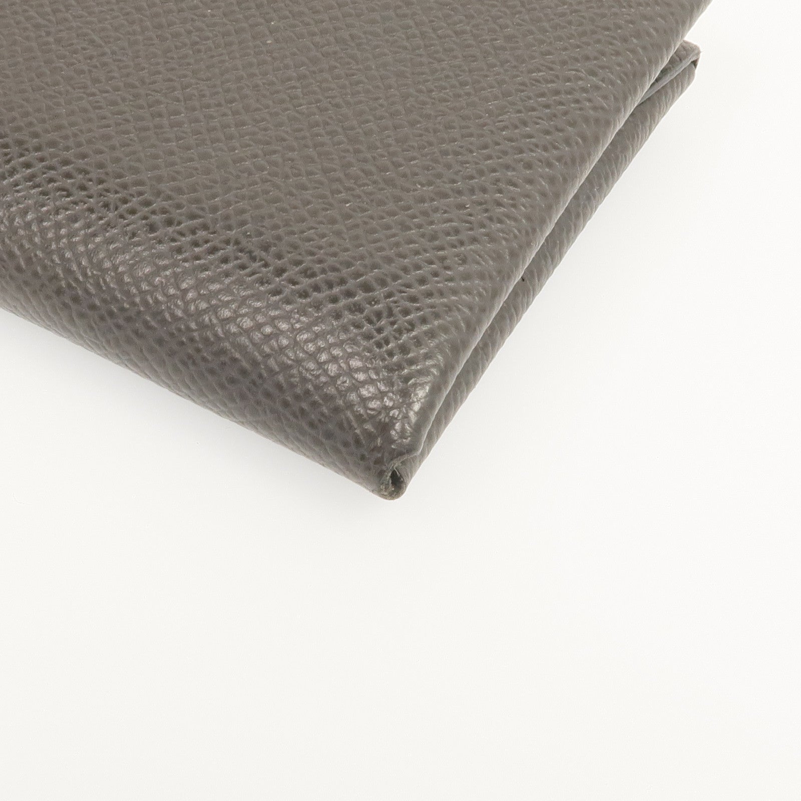 HERMES Epsom皮革Calvi Duo銀扣卡片套Graphite