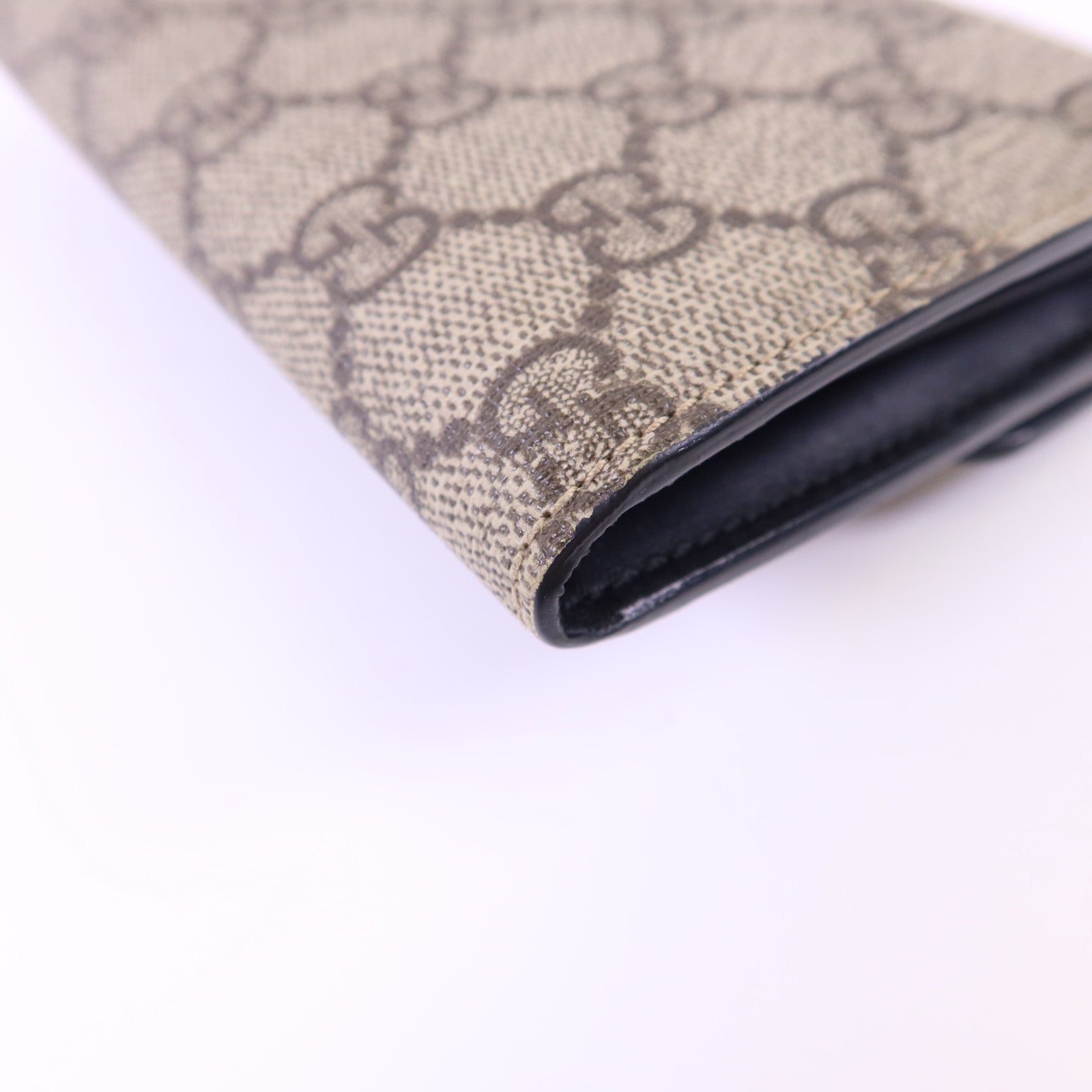 GUCCI 【激減優惠】牛皮皮革/塗層帆布Long Wallet金扣長錢包
