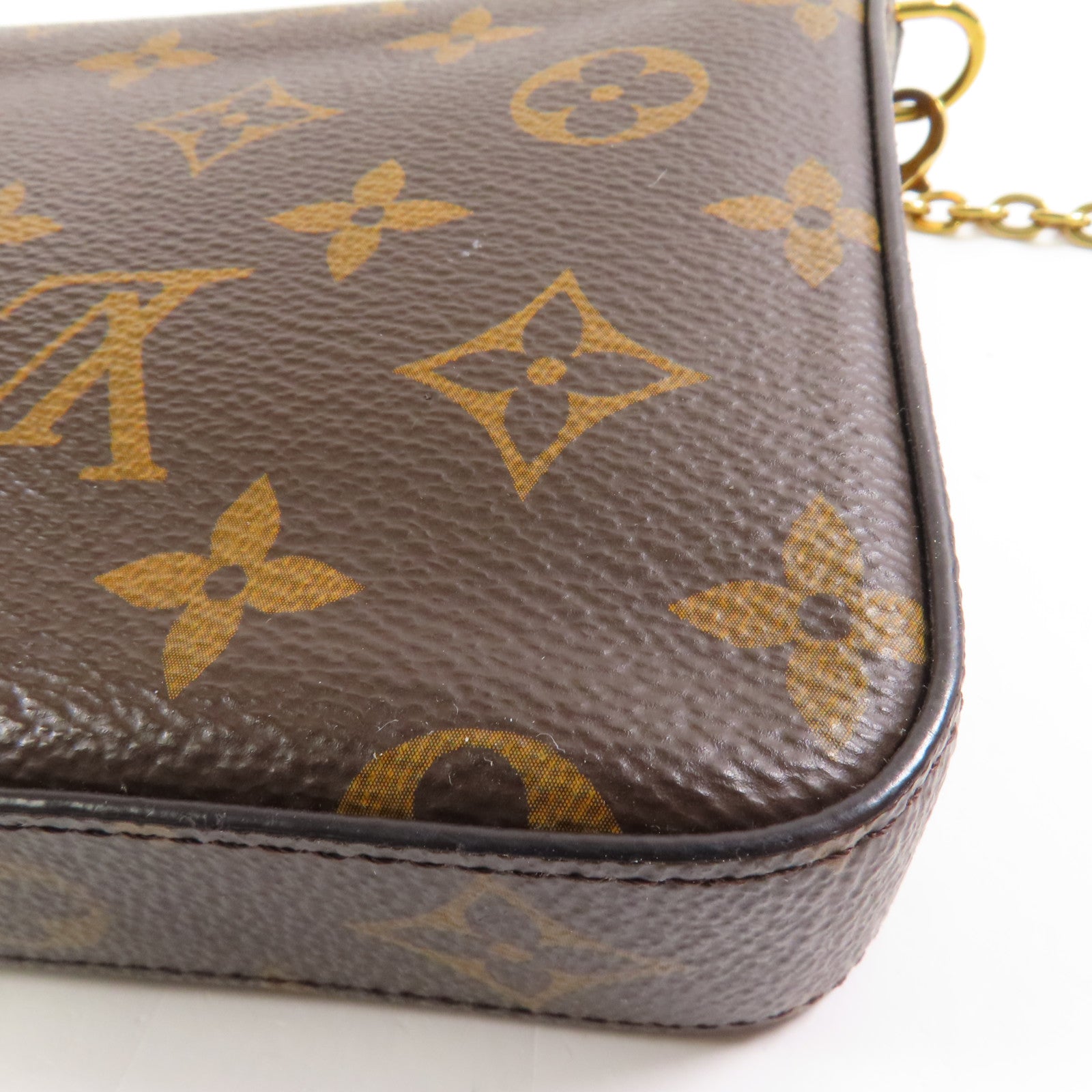 LOUIS VUITTON LV GHW Pochette Felicie Chain Shoulder Bag M61276 Monogram Brown