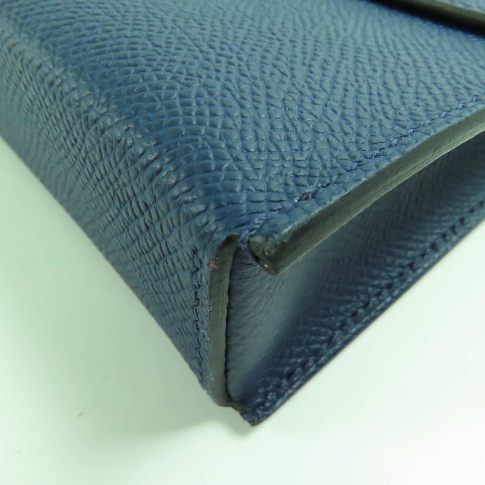 HERMES Epsom皮革Hermesnap Wallet銀扣肩背袋