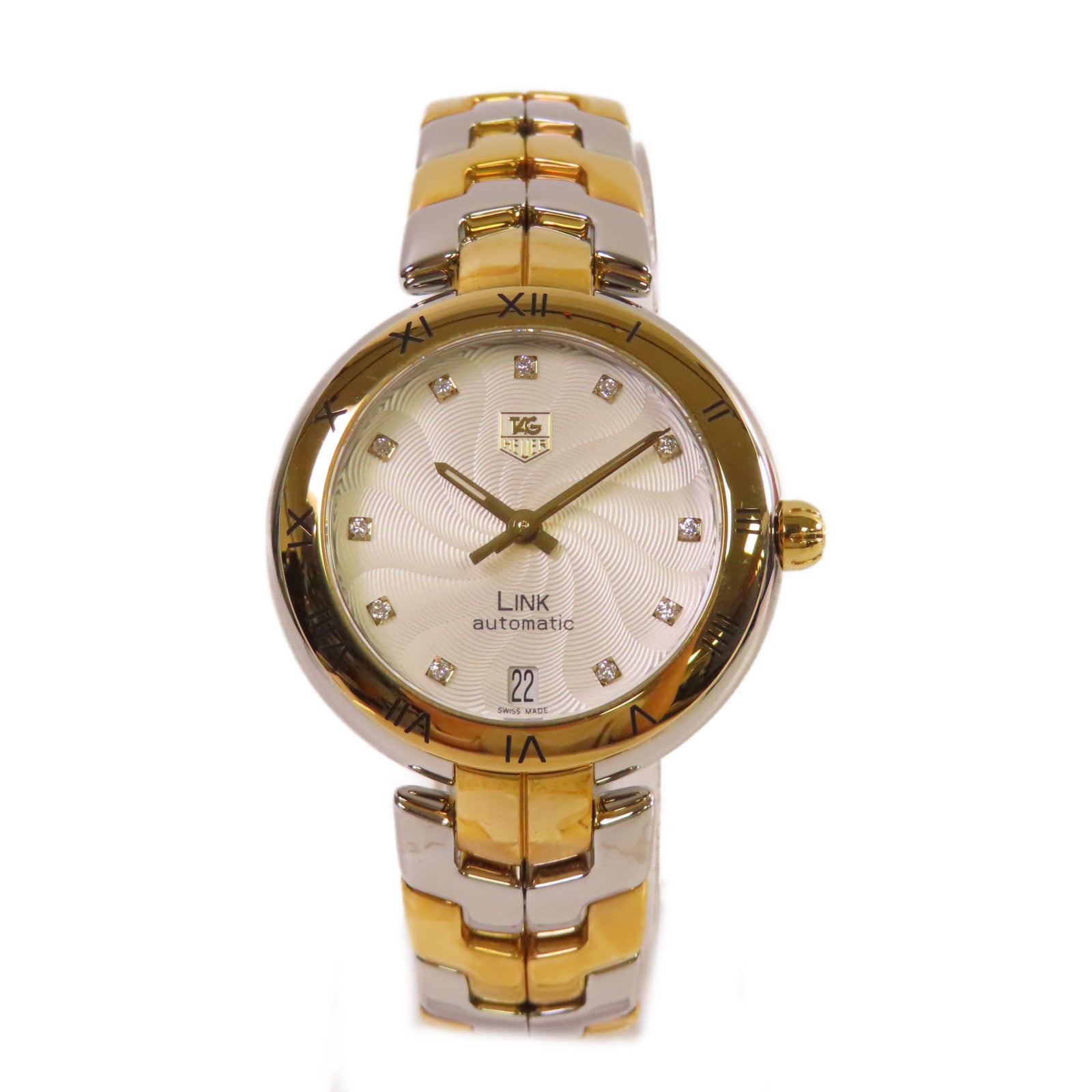 TAG HEUER Link Watch不鏽鋼自動機芯手錶白色/金色/銀色