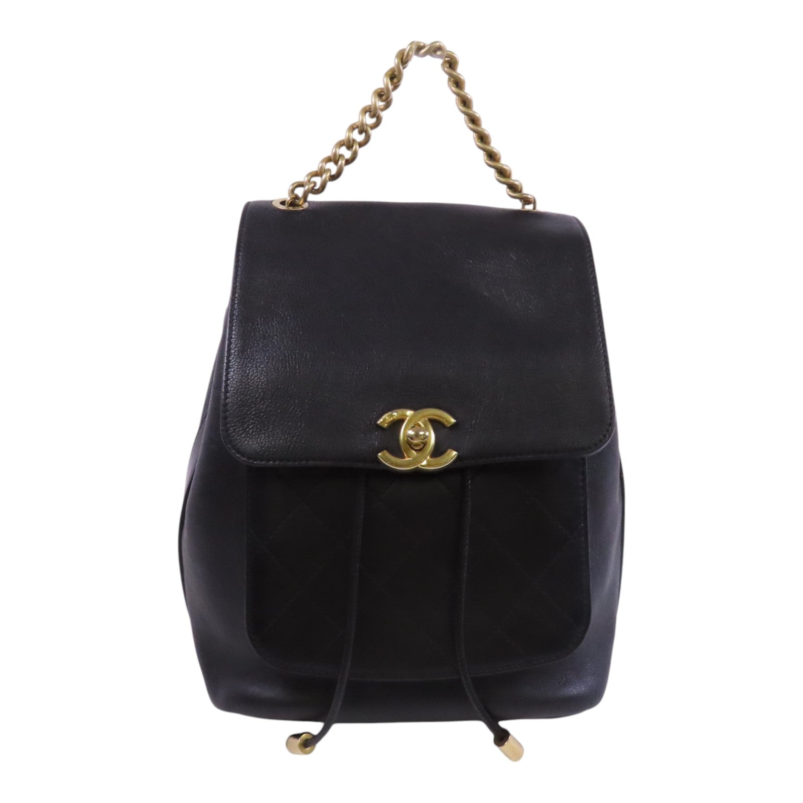 CHANEL 牛皮皮革BackPack金扣背包