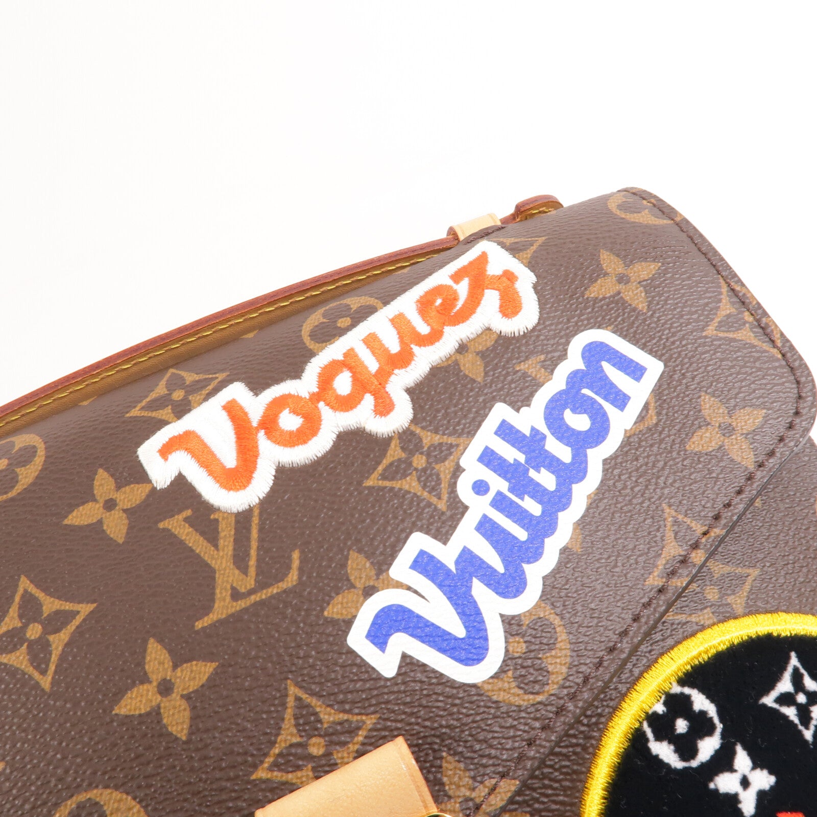 LOUIS VUITTON Monogram Patches Pochette Metis金扣手挽肩背兩用袋棕色