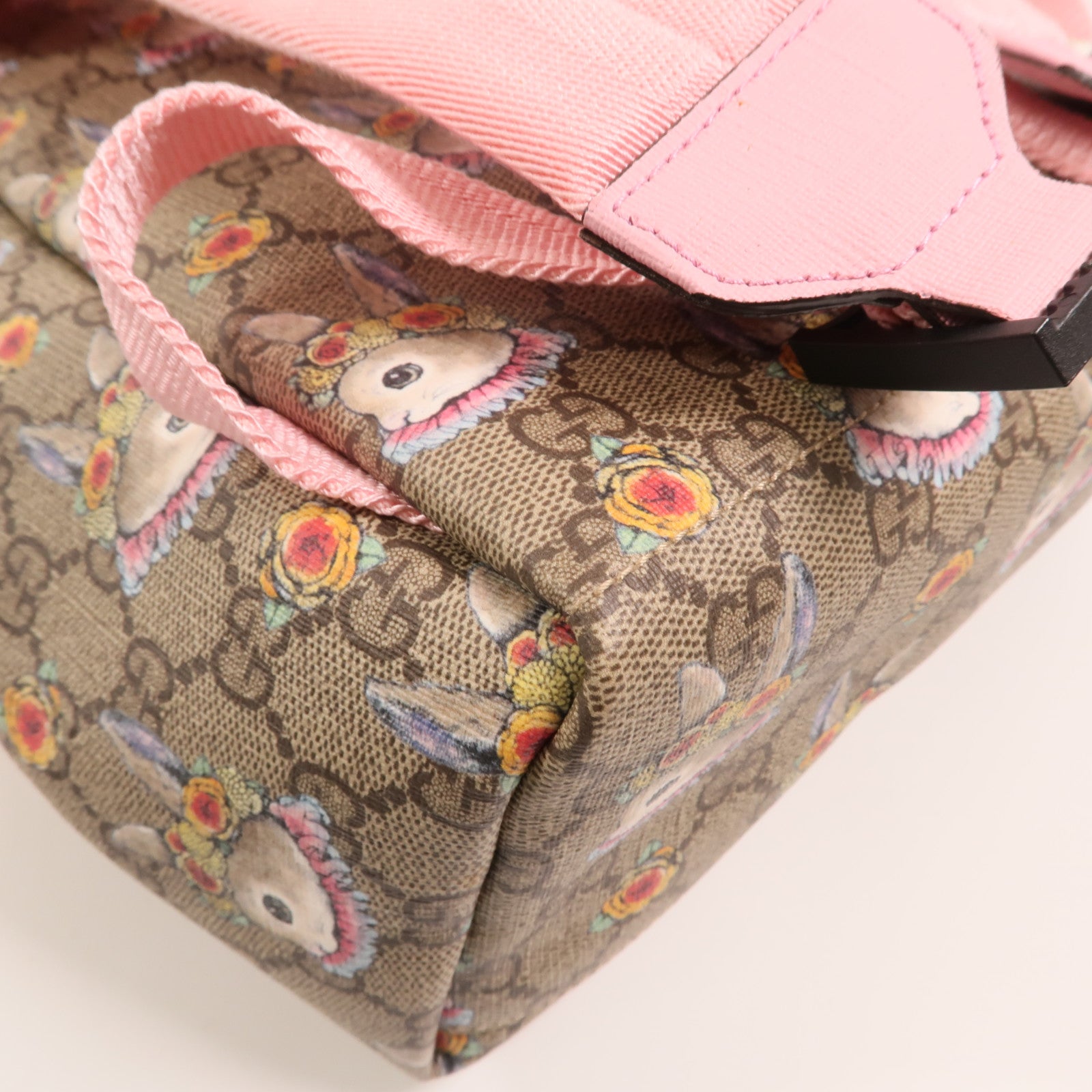 GUCCI 塗層帆布Backpack銀扣背包