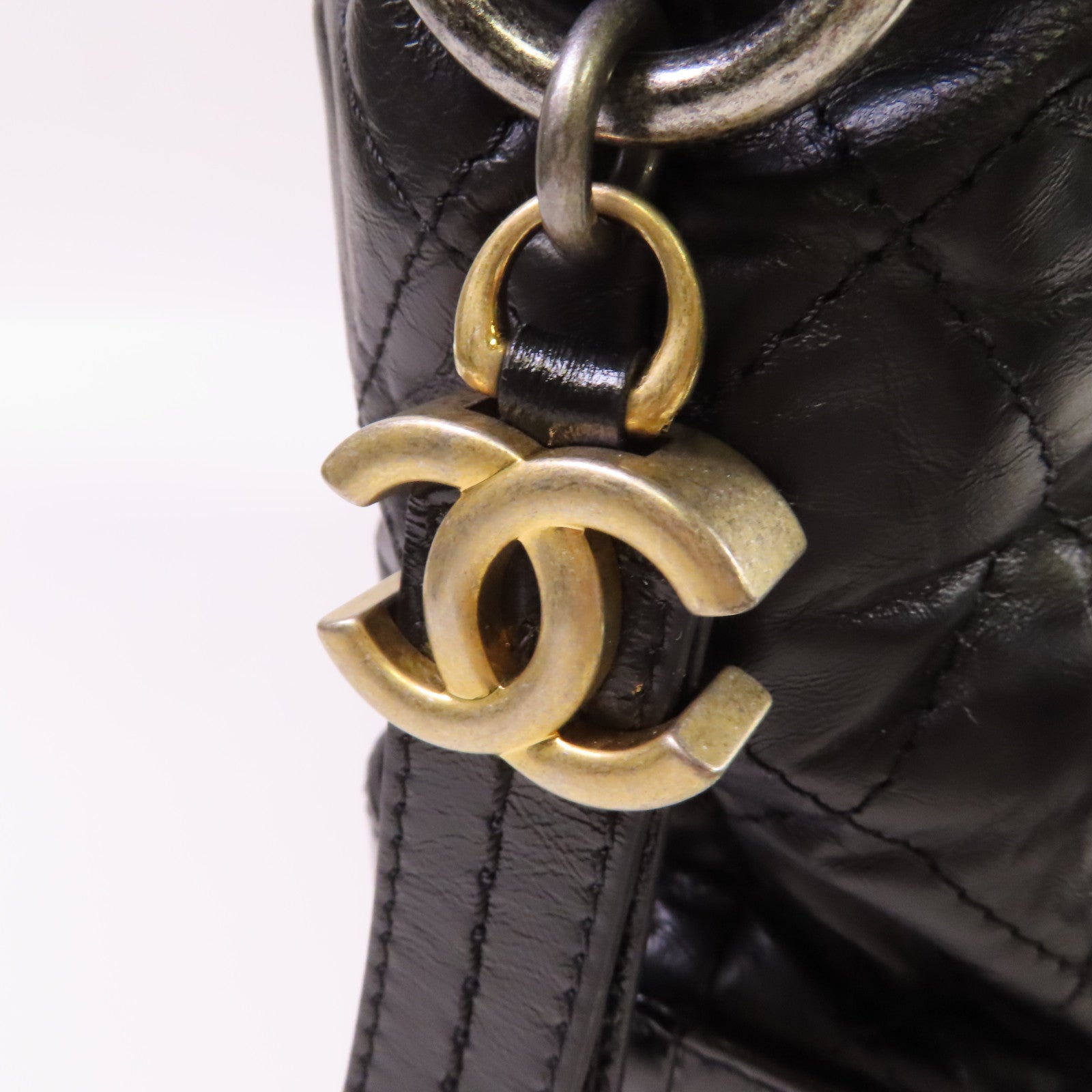 CHANEL 【激減優惠】菱格羊皮皮革Gabrielle Shopping Tote Bag手挽肩背兩用袋黑色