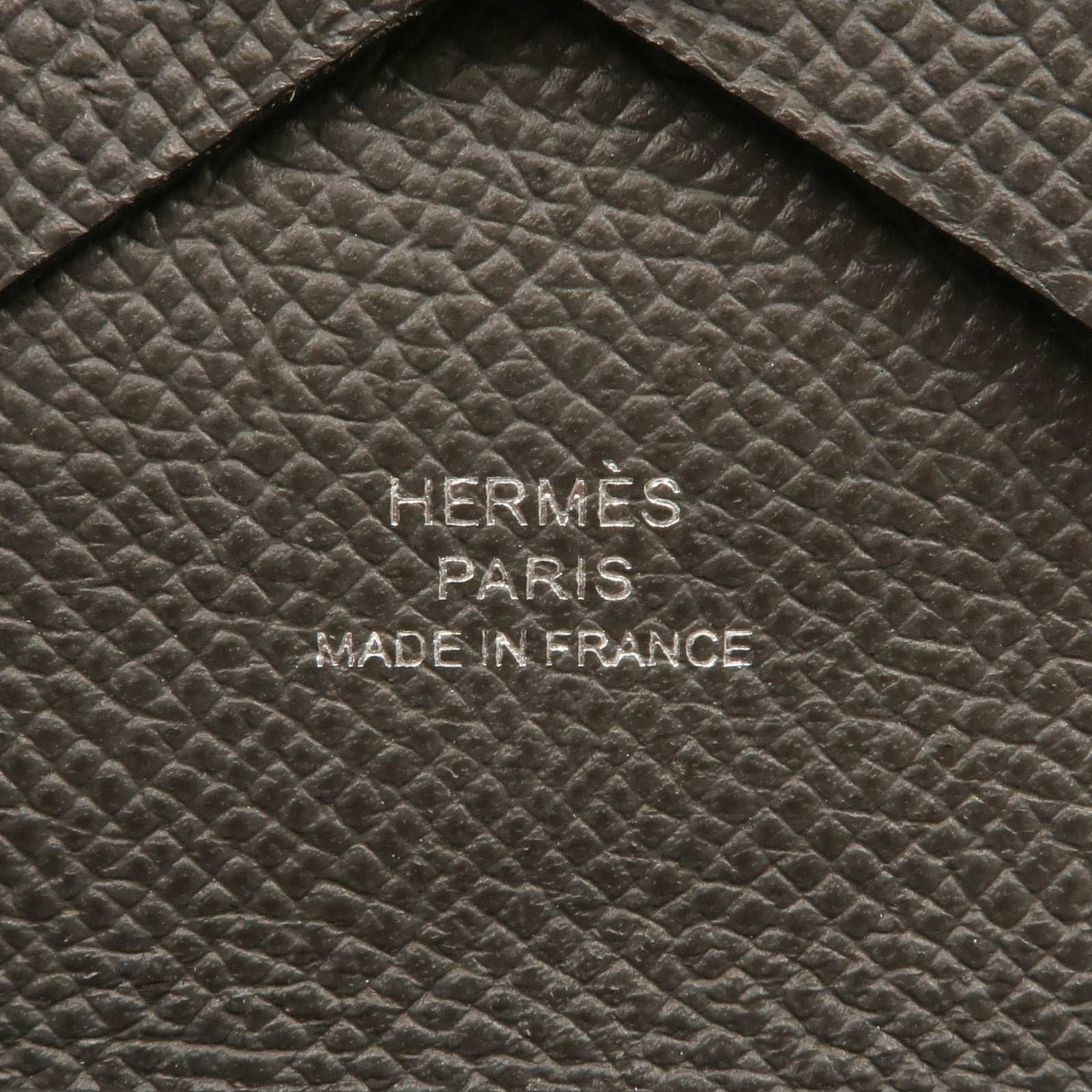 HERMES Epsom皮革Calvi Duo銀扣卡片套Graphite