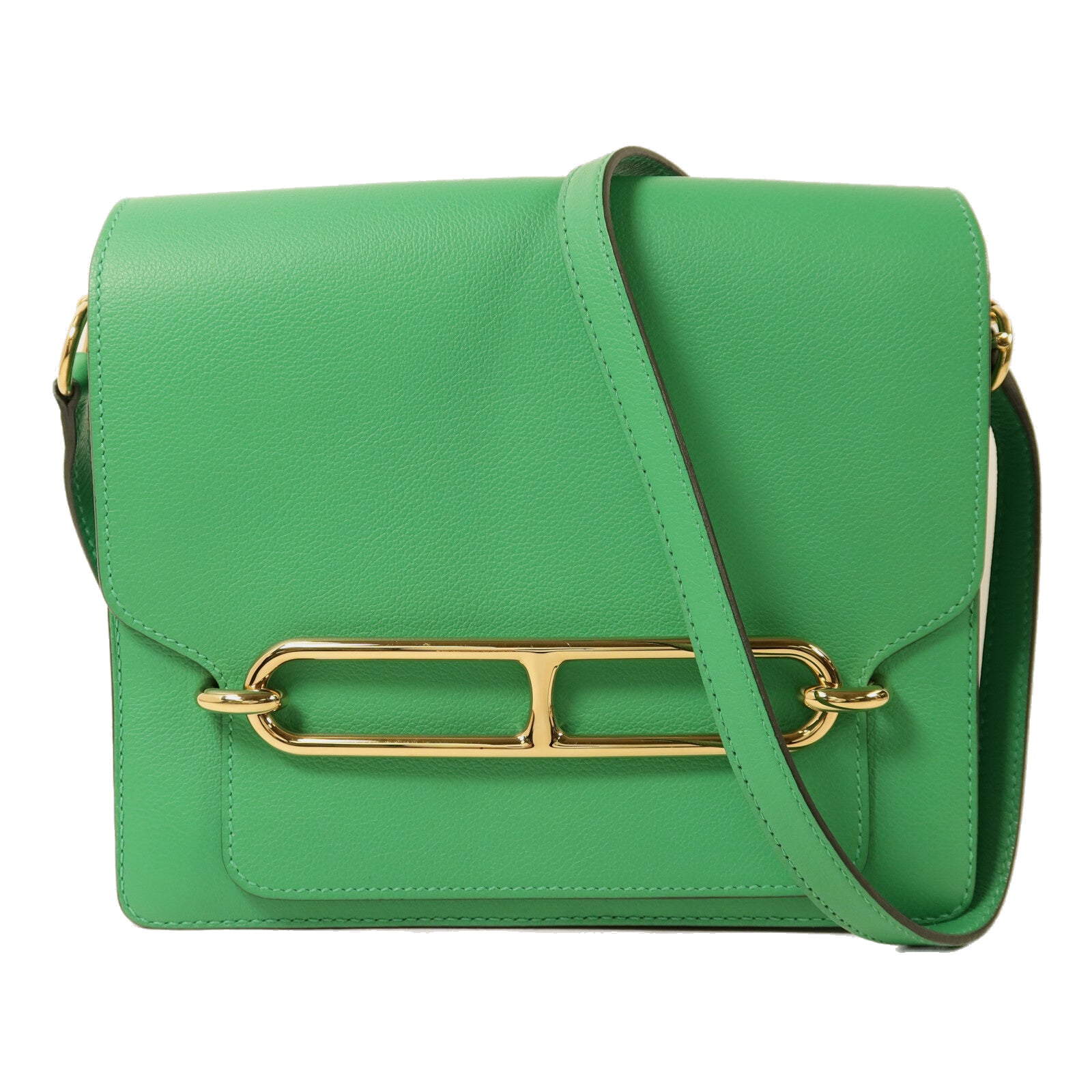 HERMES Evercolor皮革Roulis 23金扣肩背袋Menthe
