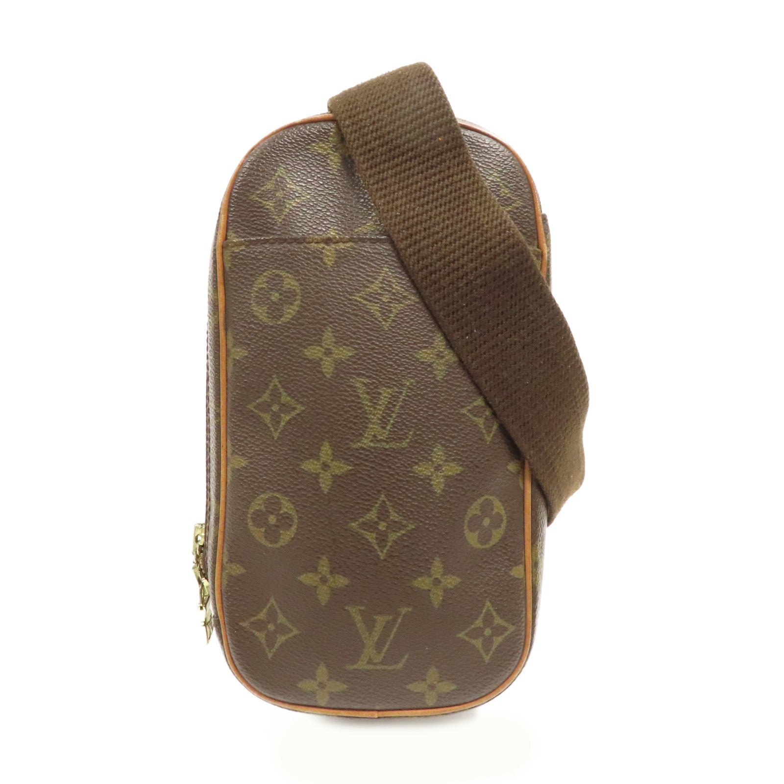 LOUIS VUITTON 【激減優惠】Monogram Pochette Gange金扣腰包棕色