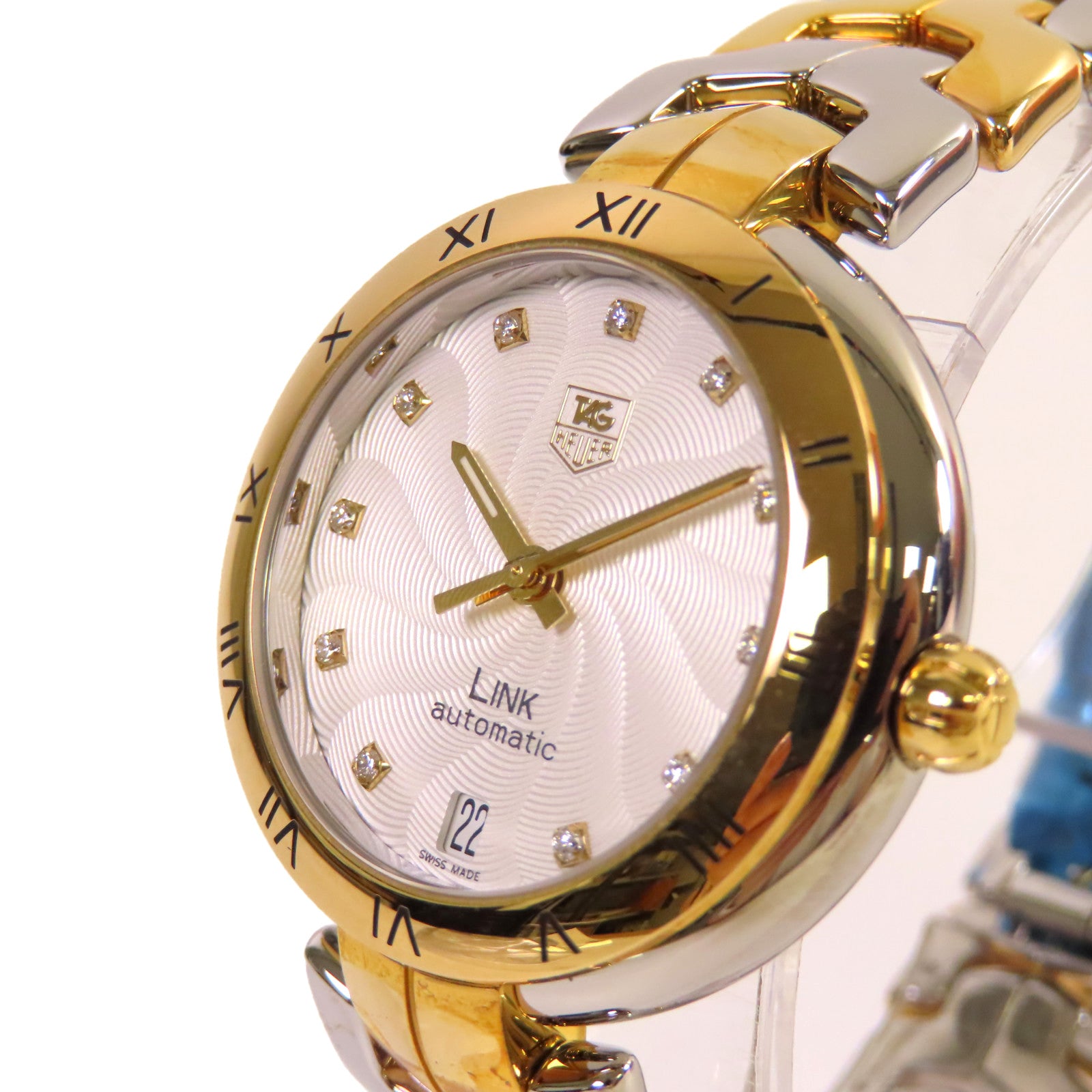 TAG HEUER Link Watch不鏽鋼自動機芯手錶白色/金色/銀色