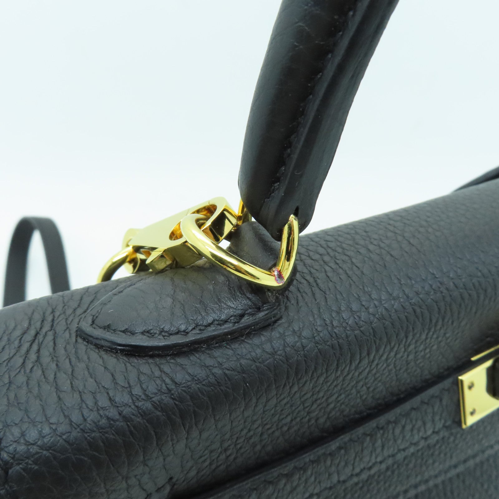 HERMES 【清倉大減價】Togo皮革Kelly 25金扣手挽肩背兩用袋黑色
