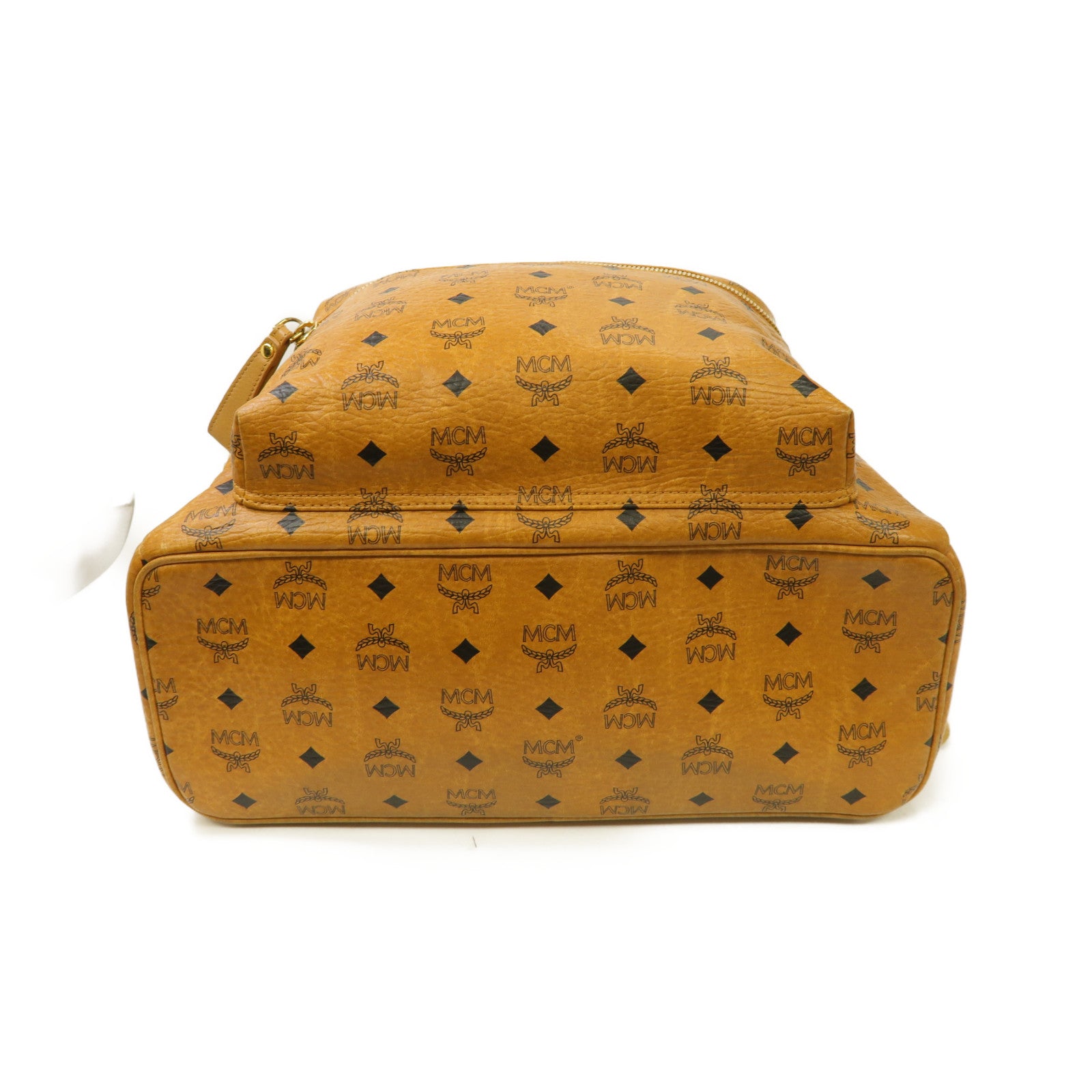 MCM 塗層帆布Backpack金扣背包棕色