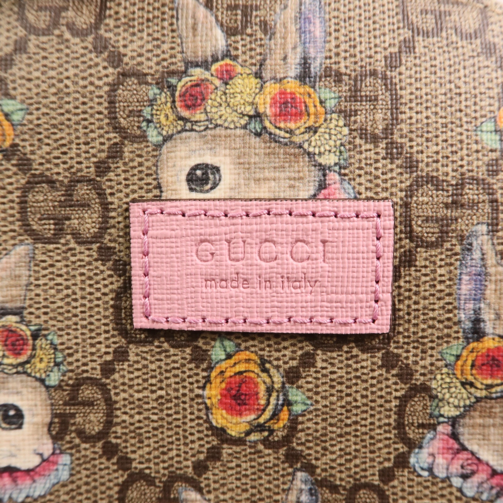 GUCCI 塗層帆布Backpack銀扣背包