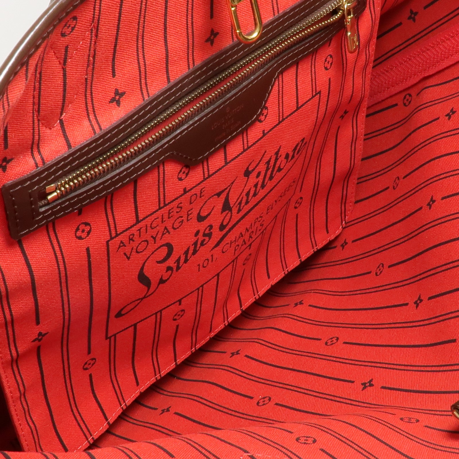 LOUIS VUITTON Damier Neverfull MM金扣手挽袋/肩背袋