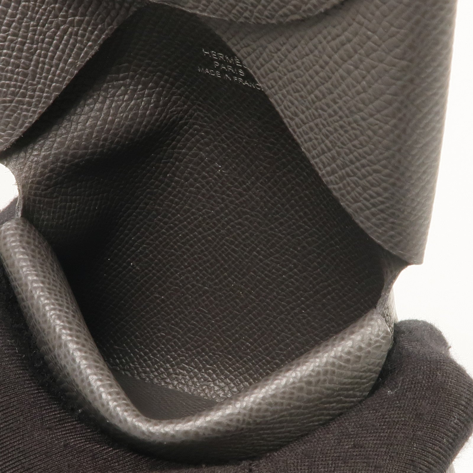 HERMES Epsom皮革Calvi Duo銀扣卡片套Graphite