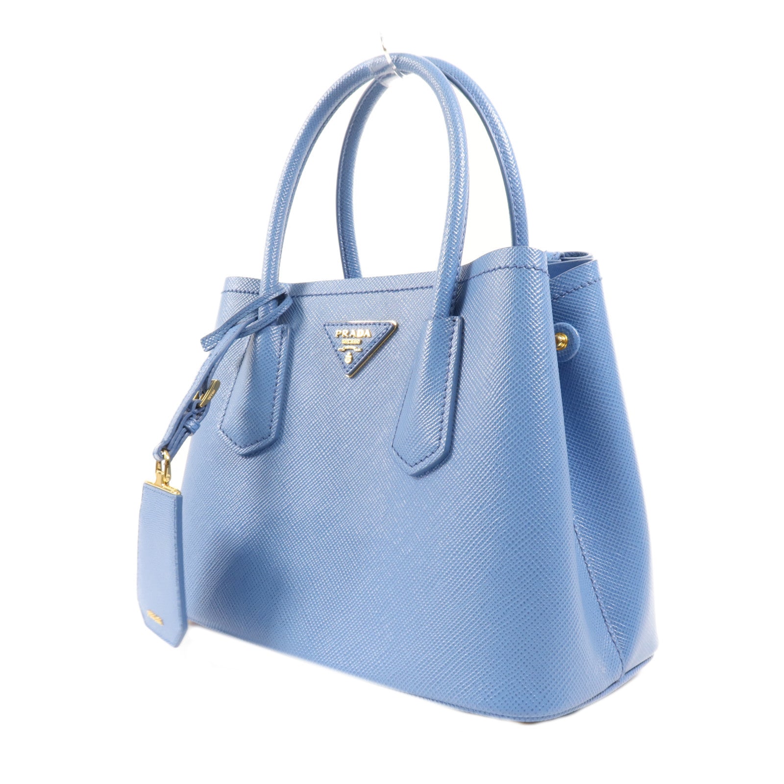 PRADA 牛皮皮革Double Saffiano金扣手挽肩背兩用袋